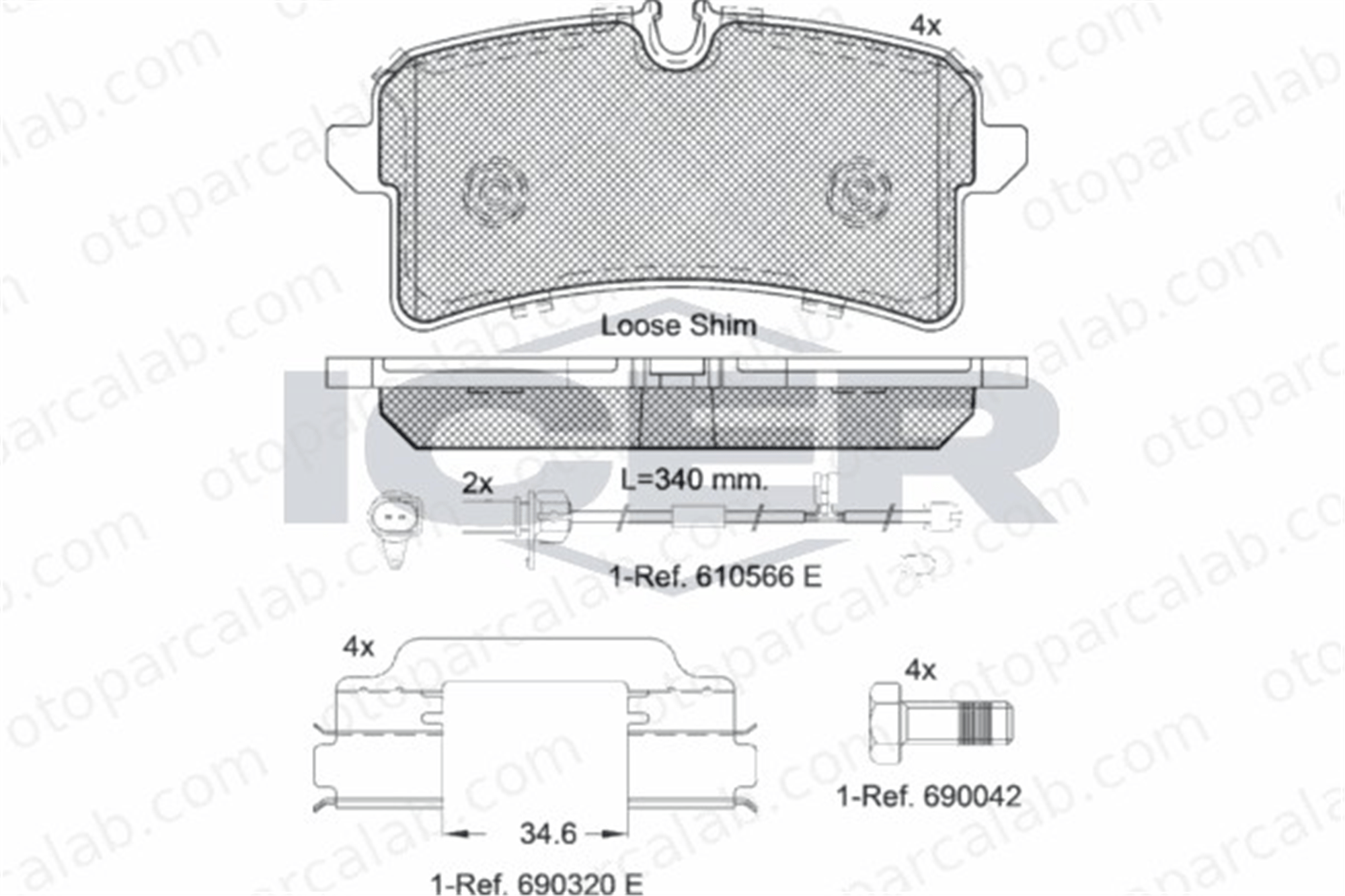 AP 05P2131 Fren Disk Balata Arka AUDI A7 Sportback A8 D4 4H6698451 4H6698451A