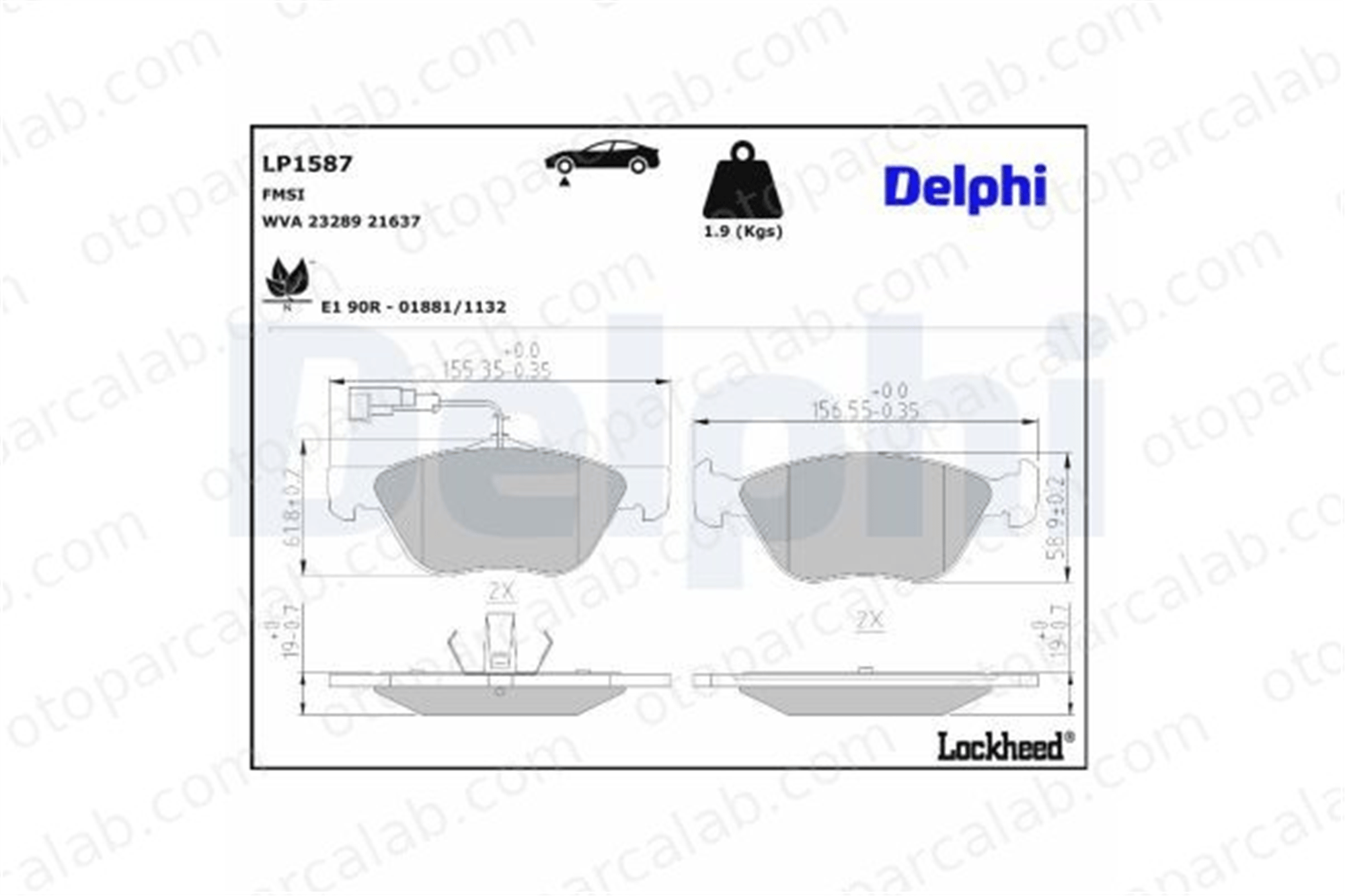 AP 05P614 Fren Disk Balata Ön ALFA ROMEO 156 156 Sportwagon 6071713143 77362193