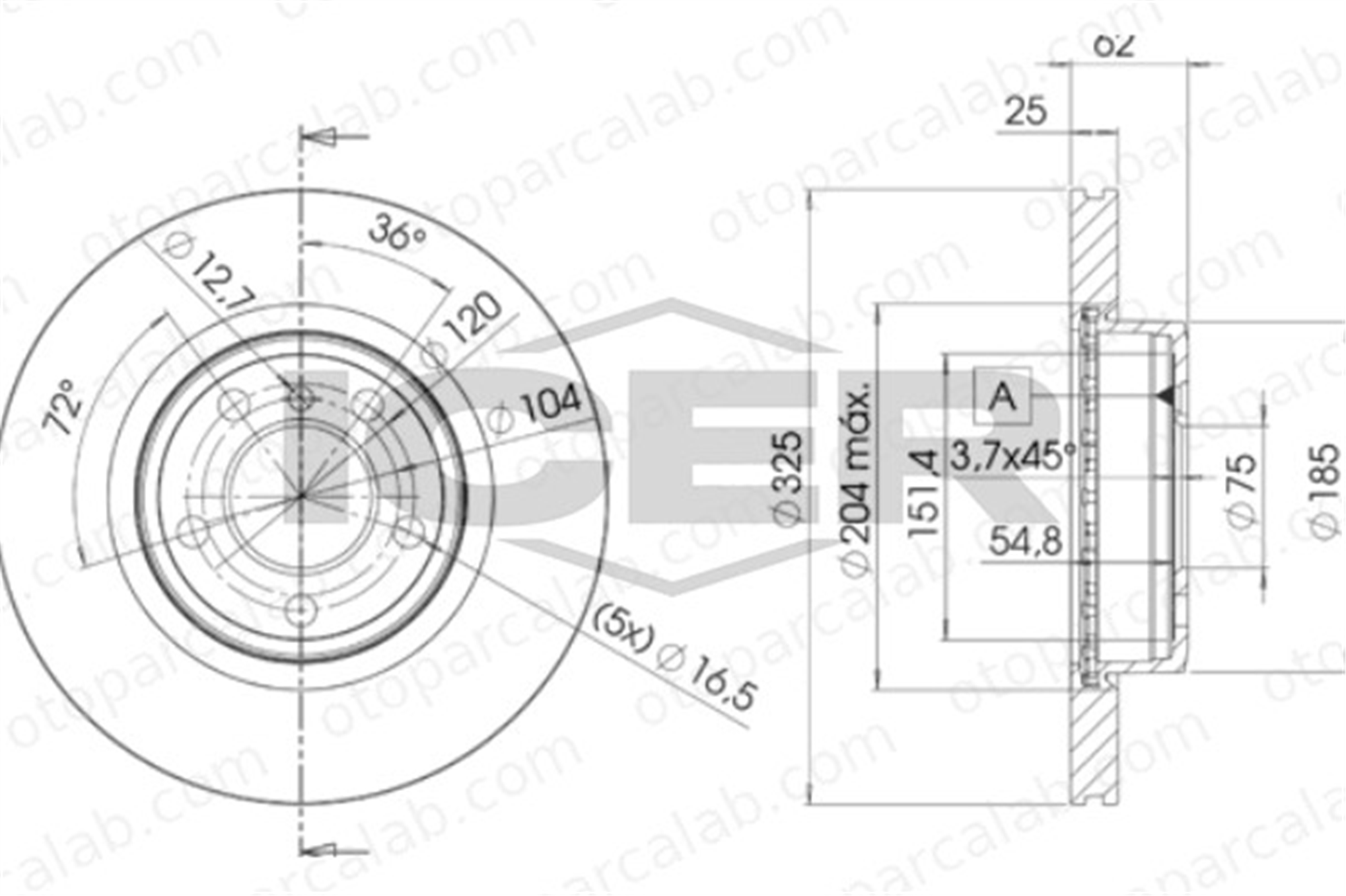 AP B2002VR Fren Disk Ayna Ön Sağ ve Sol BMW X3 34113400151