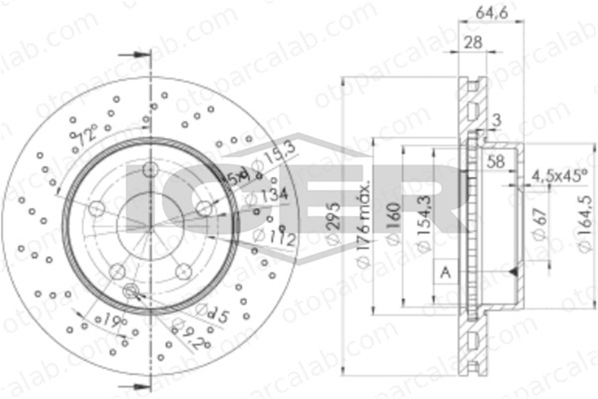 AP M2087VR Fren Disk Ayna Ön Sağ ve Sol MERCEDES-BENZ C-SERISI C-SERISI T-Model 2044210912 A2044210912