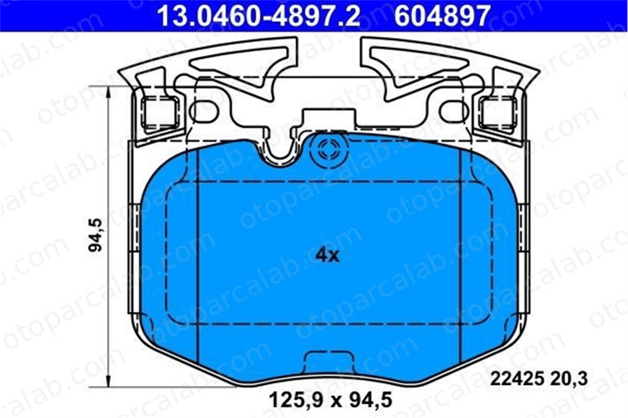 ATE 13.0460-4897.2 Fren Disk Balata Ön BMW 5 3 34116888457 34116888458