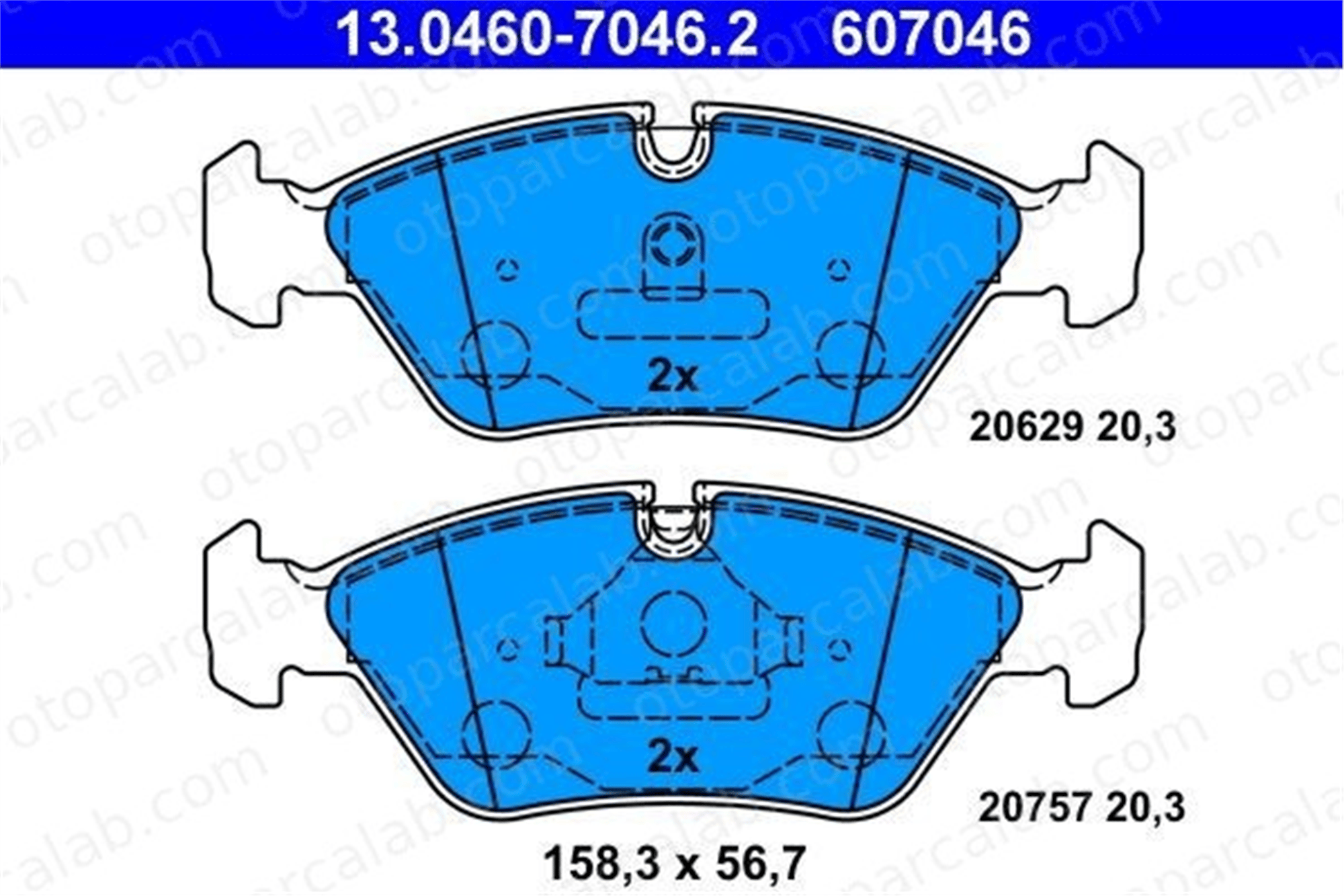 ATE 13.0460-7046.2 Fren Disk Balata Ön BMW 5 3 34112226084 34111153203