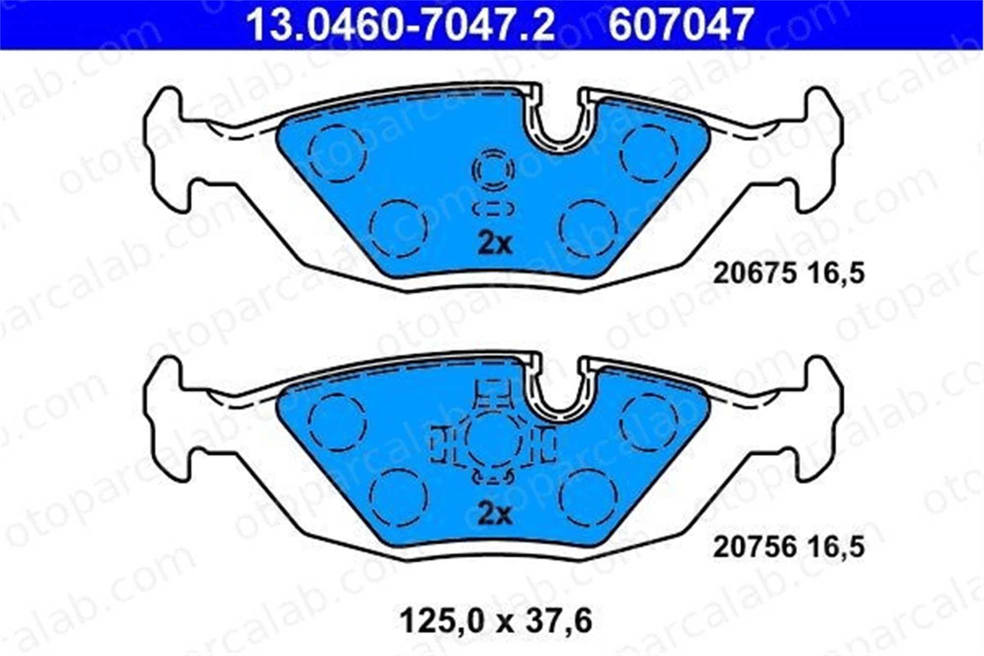 ATE 13.0460-7047.2 Fren Disk Balata Arka BMW 5 7 34212226013 34211153196