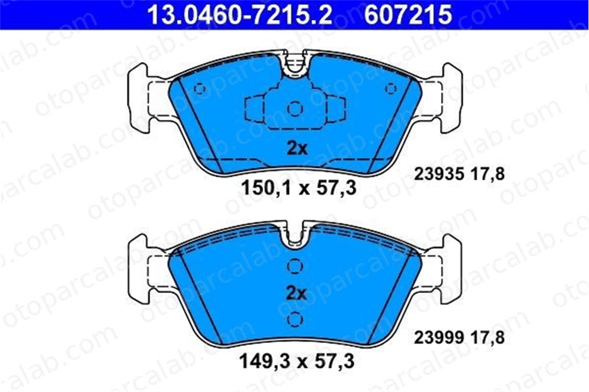 ATE 13.0460-7215.2 Fren Disk Balata Ön BMW 3 1 34116769763 34116769951
