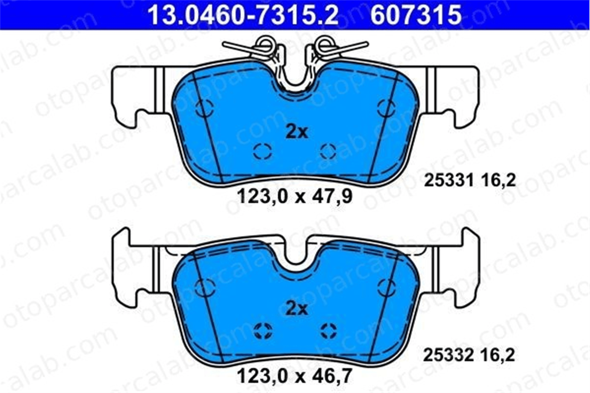 ATE 13.0460-7315.2 Fren Disk Balata Arka BMW X2 X1 34216859917 34201543683