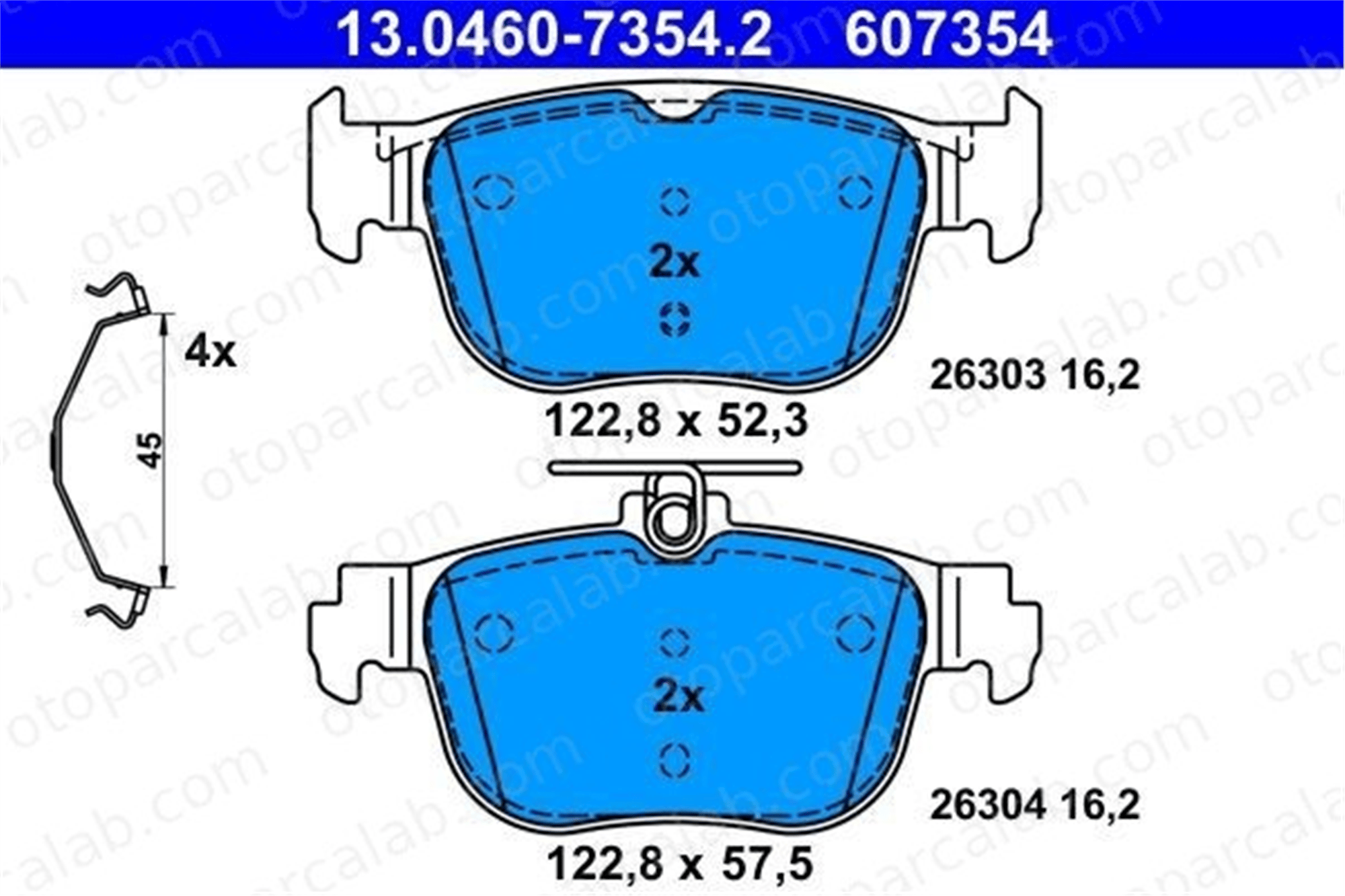 ATE 13.0460-7354.2 Fren Disk Balata Arka SKODA OCTAVIA IV Combi VW GOLF VIII 5WA698451K 5WA698451