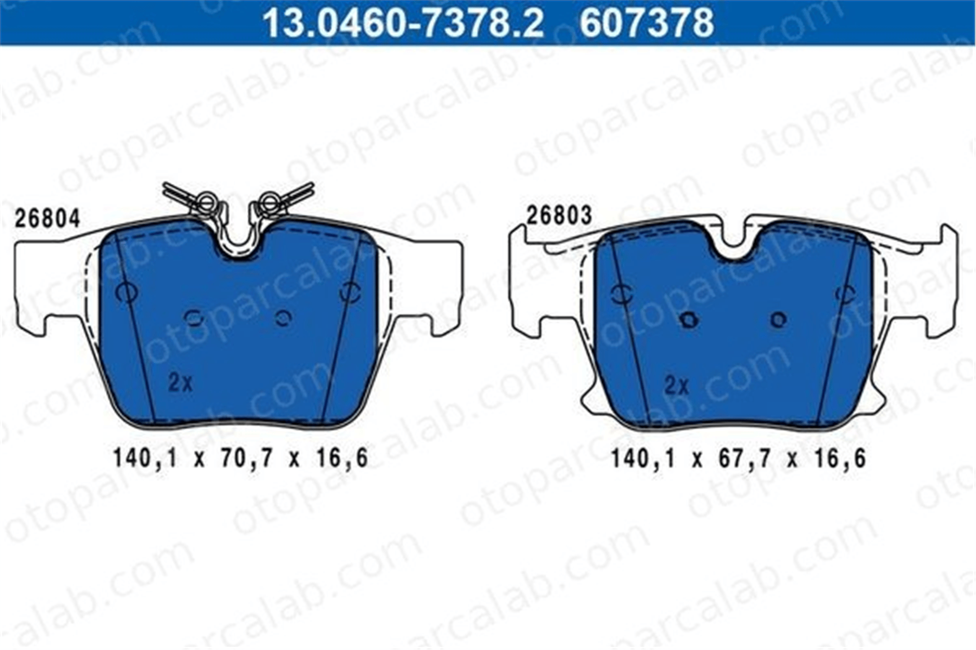 ATE 13.0460-7378.2 Fren Disk Balata Arka BMW 5 34208842965