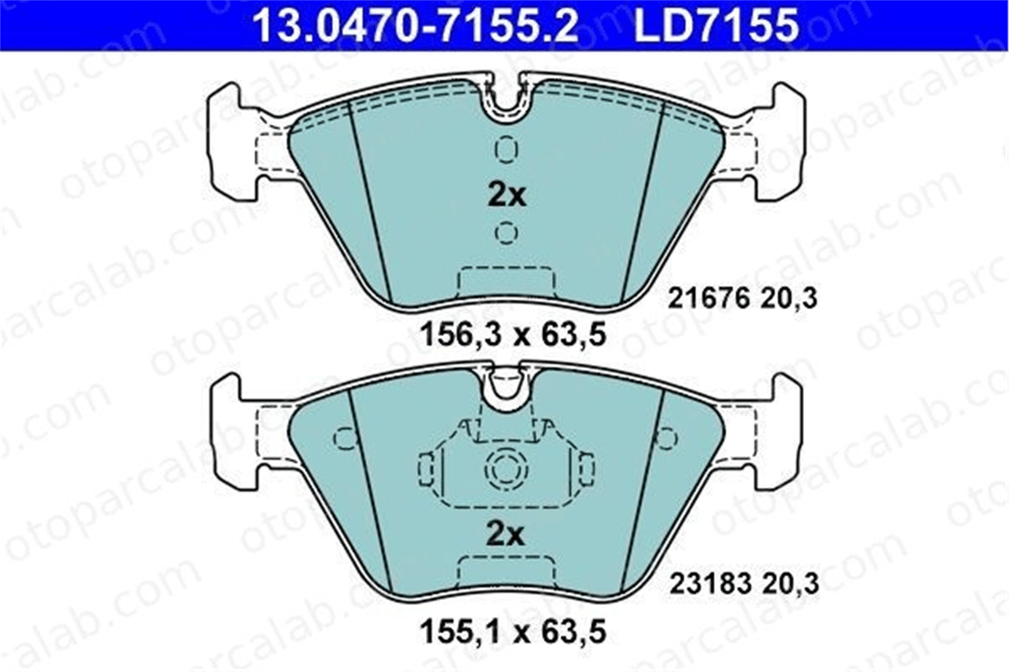ATE 13.0470-7155.2 Fren Disk Balata Ön BMW X3 3 34116779652 34112157573