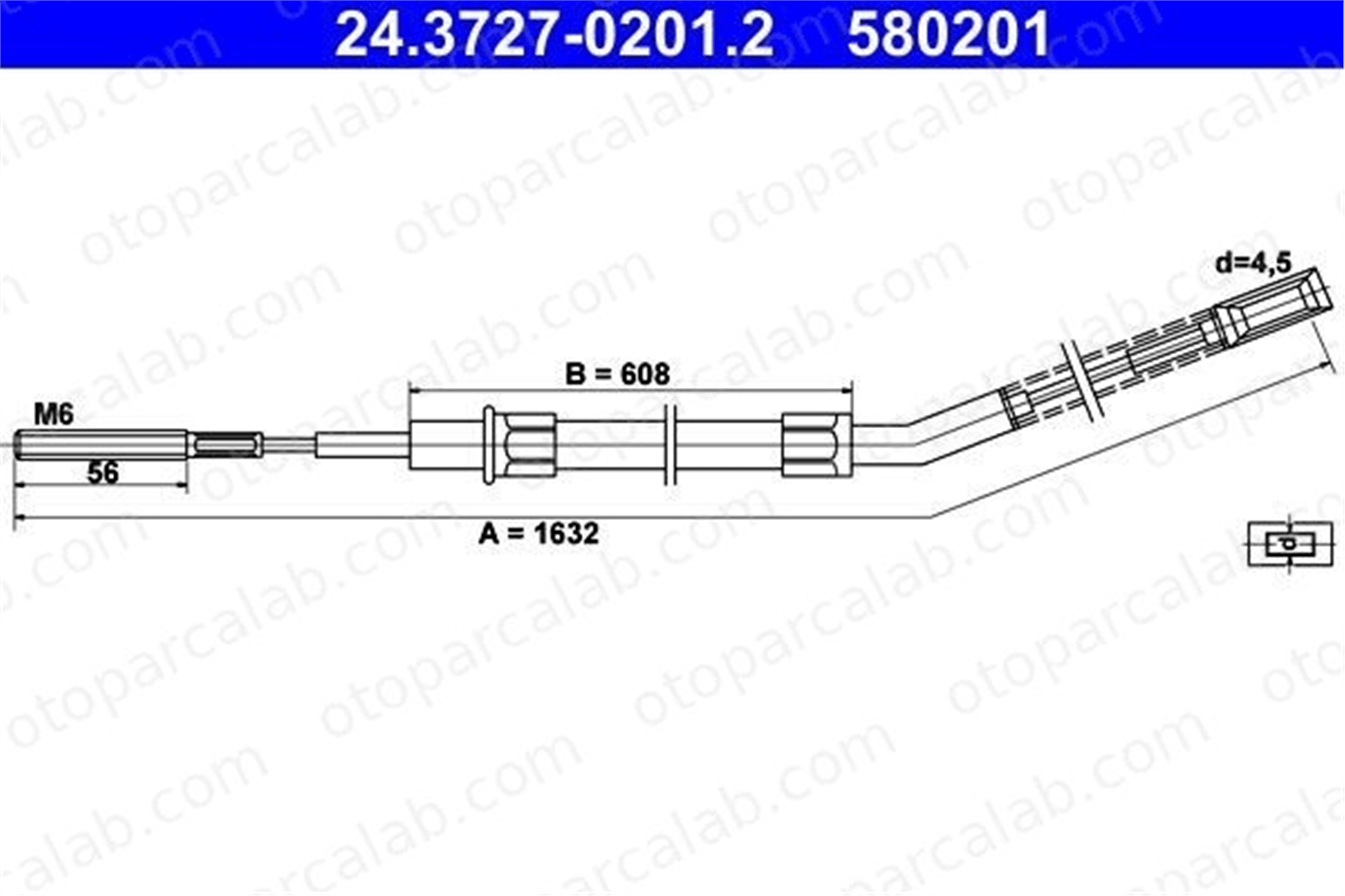 ATE 24.3727-0201.2 El Fren Teli Arka Sağ veya Sol BMW 3 34411114215