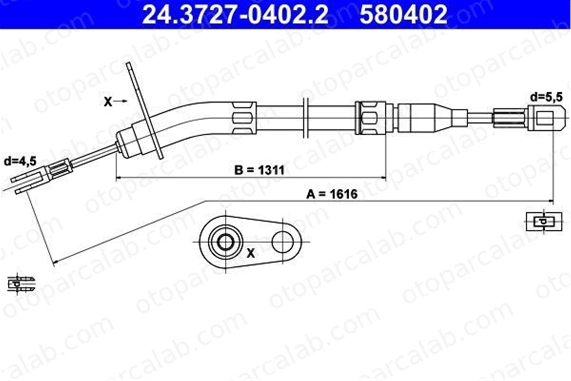 ATE 24.3727-0402.2 El Fren Teli Arka Sağ MERCEDES-BENZ 123 Sedan 123 T-Model A1234200585 1234200585