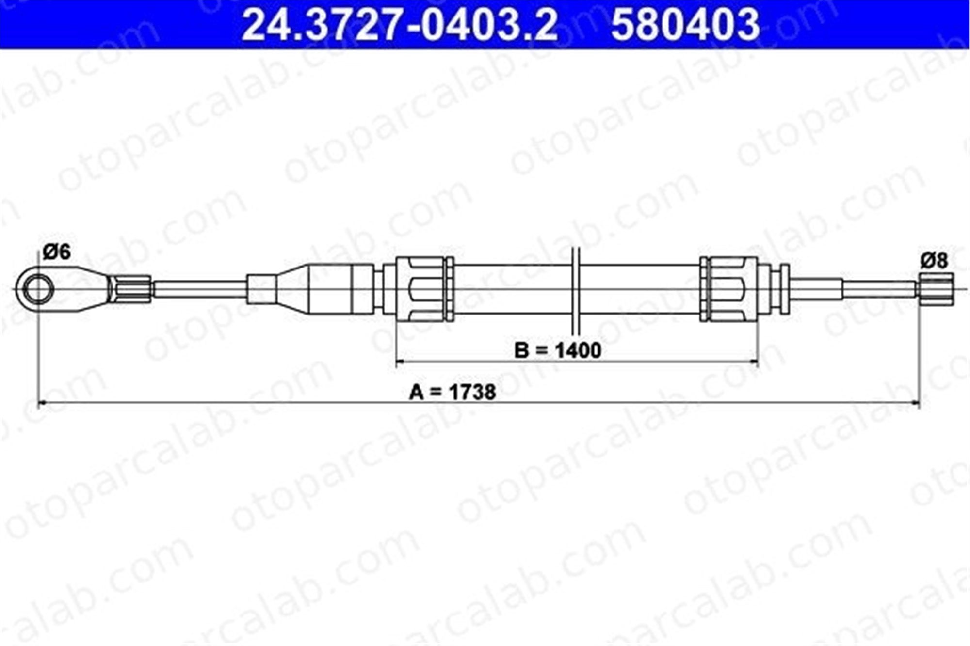 ATE 24.3727-0403.2 El Fren Teli Ön Sağ veya Sol MERCEDES-BENZ 123 Sedan 123 T-Model A1234200285 1234200285