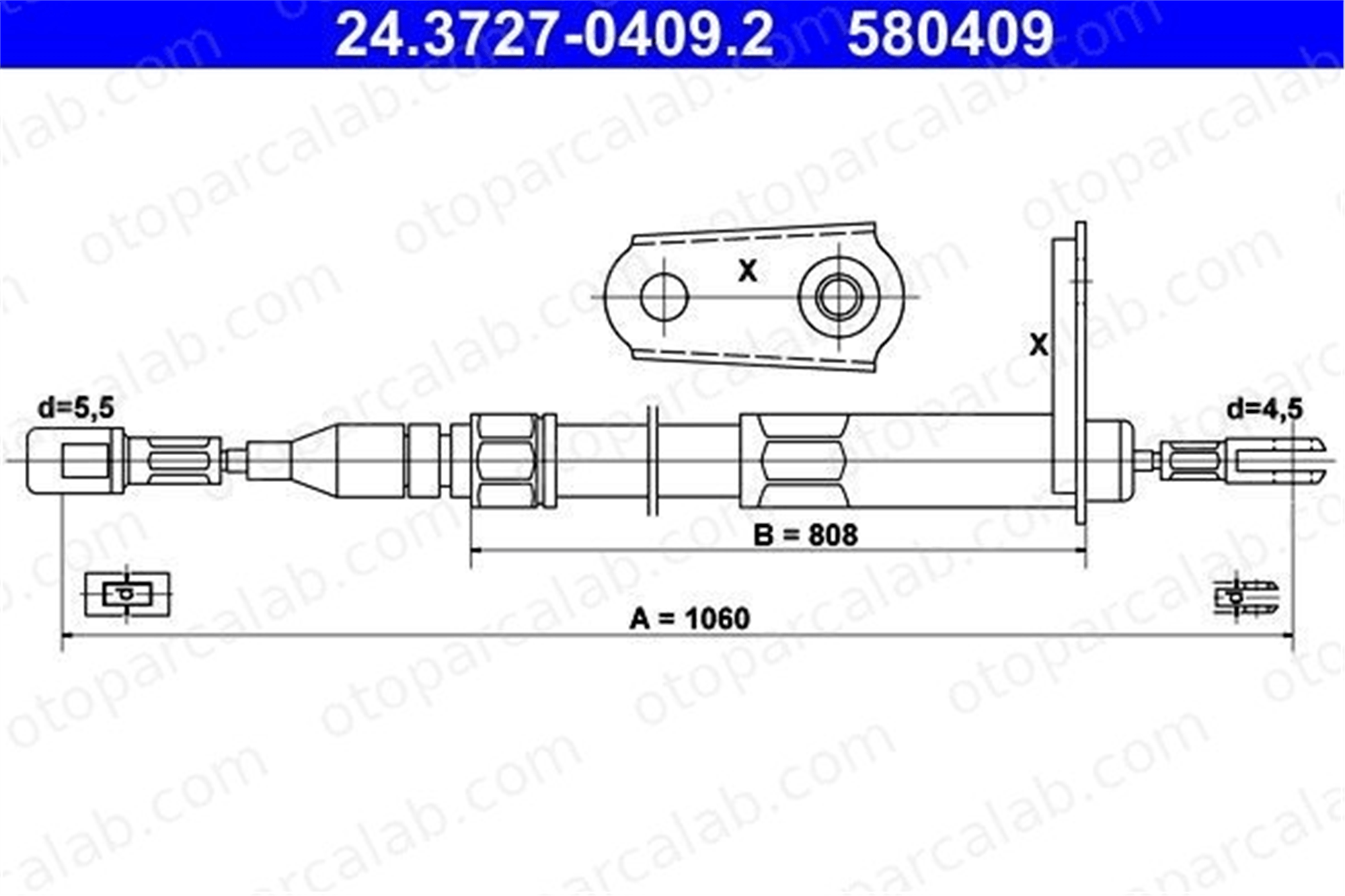 ATE 24.3727-0409.2 El Fren Teli Arka Sağ veya Sol MERCEDES-BENZ 124 Sedan 124 T-Model A1244201185 1244201185