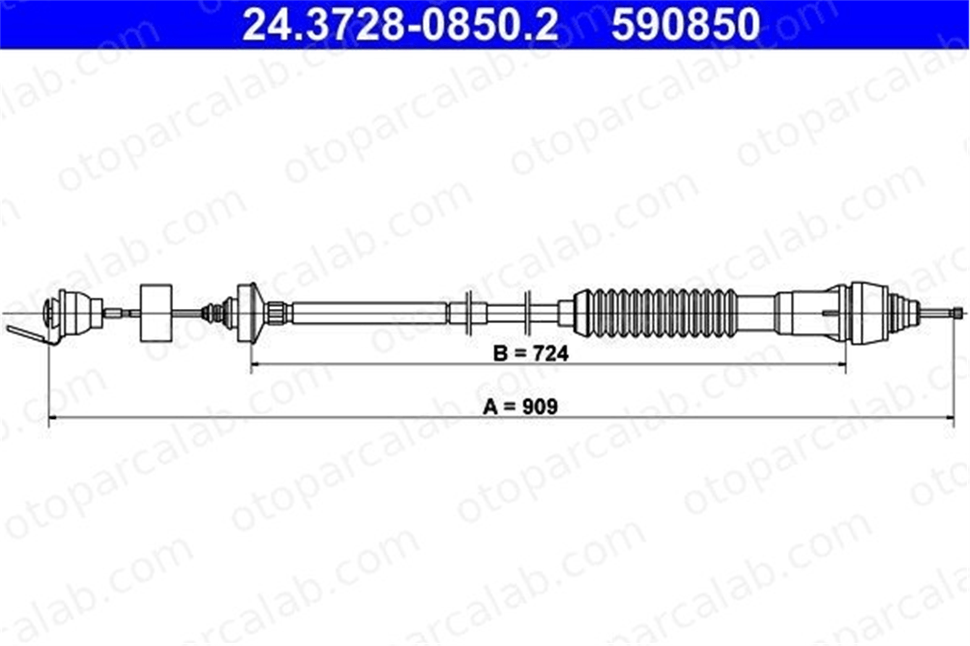 ATE 24.3728-0850.2 Debriyaj Teli CITROËN BERLINGO / BERLINGO FIRST Kasa/büyük limuzin PEUGEOT PARTNER Kasa/büyük limuzin 2150CS 2150AH