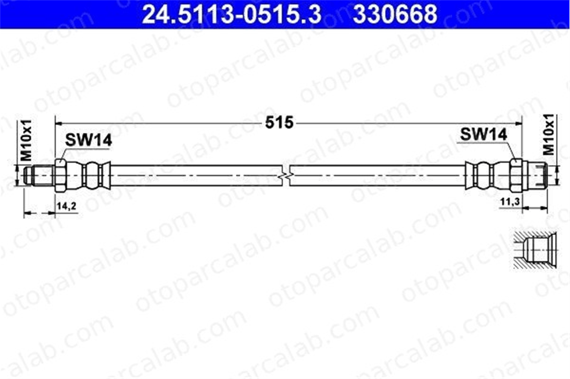 ATE 24.5113-0515.3 Fren Hortumu Arka Sağ veya Sol MERCEDES-BENZ VITO Minibüs/Otobüs VITO Panelvan/Van A6384281035 6384281035