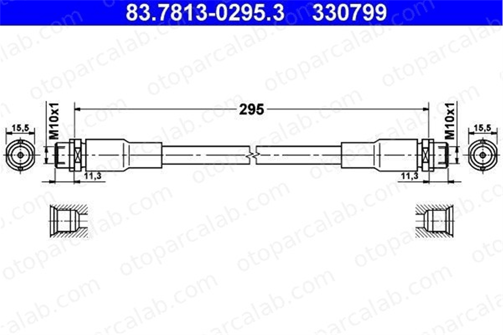 ATE 83.7813-0295.3 Fren Hortumu Ön Sağ veya Sol AUDI A6 C5 Avant A6 C5 8D0611707D