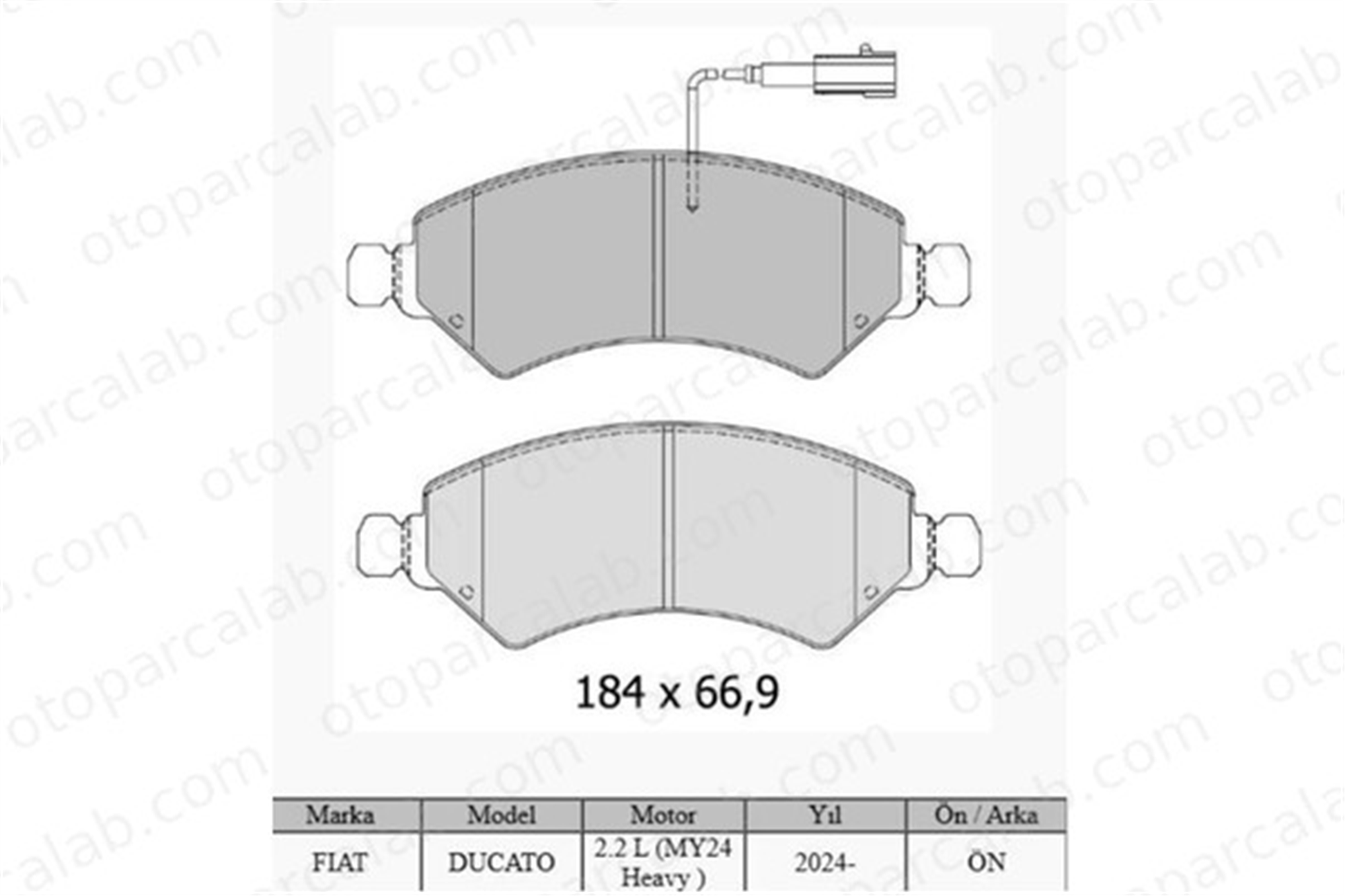 AUTOTECH DB276-192 Fren Disk Balata Ön FIAT DUCATO Minibüs/Otobüs DUCATO Panelvan/Van 77361194 1695251780