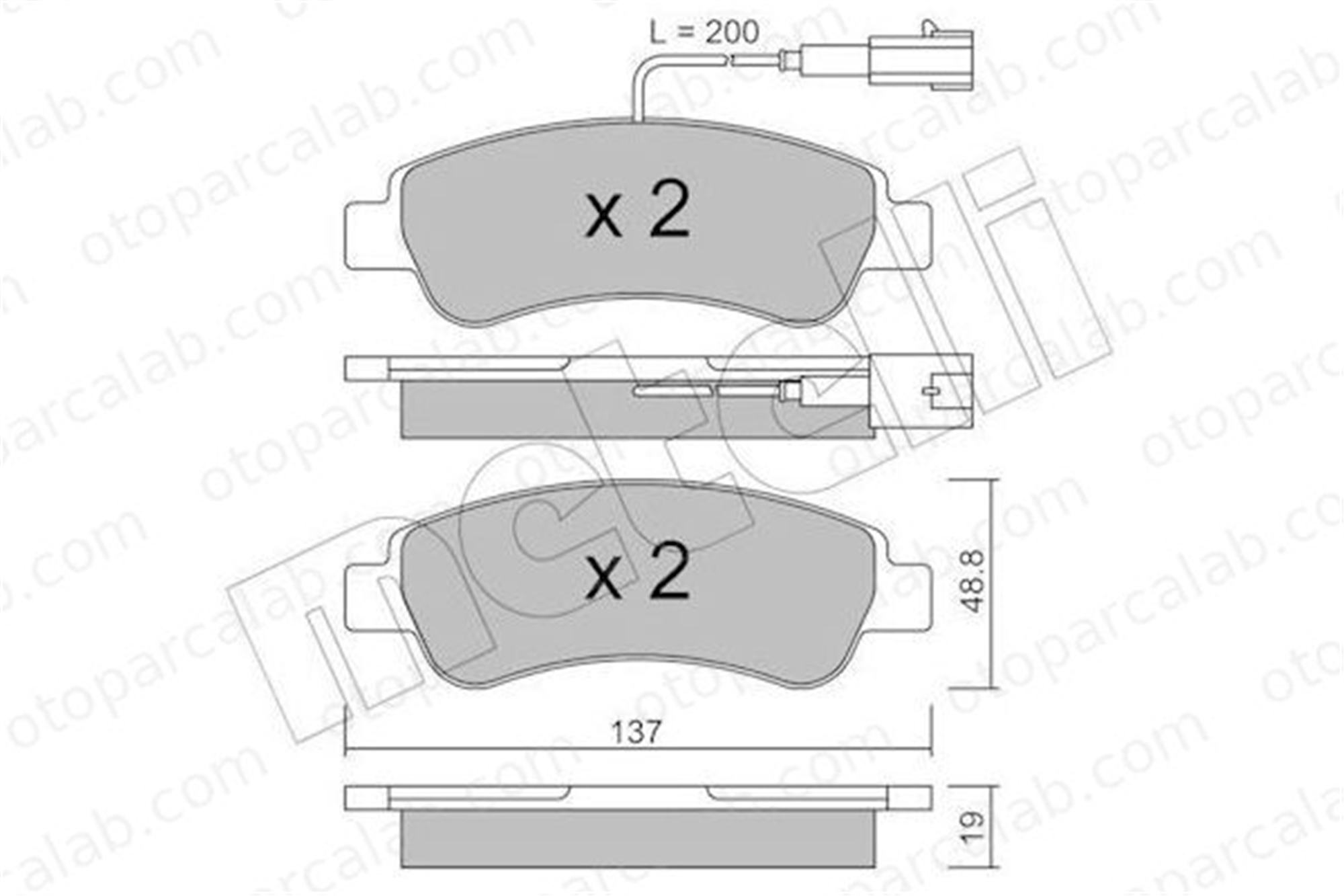 AXAM 02-03-01-3306 Fren Disk Balata Arka CITROËN JUMPER Panelvan/Van JUMPER Platform şasi 68230095AA 77367094