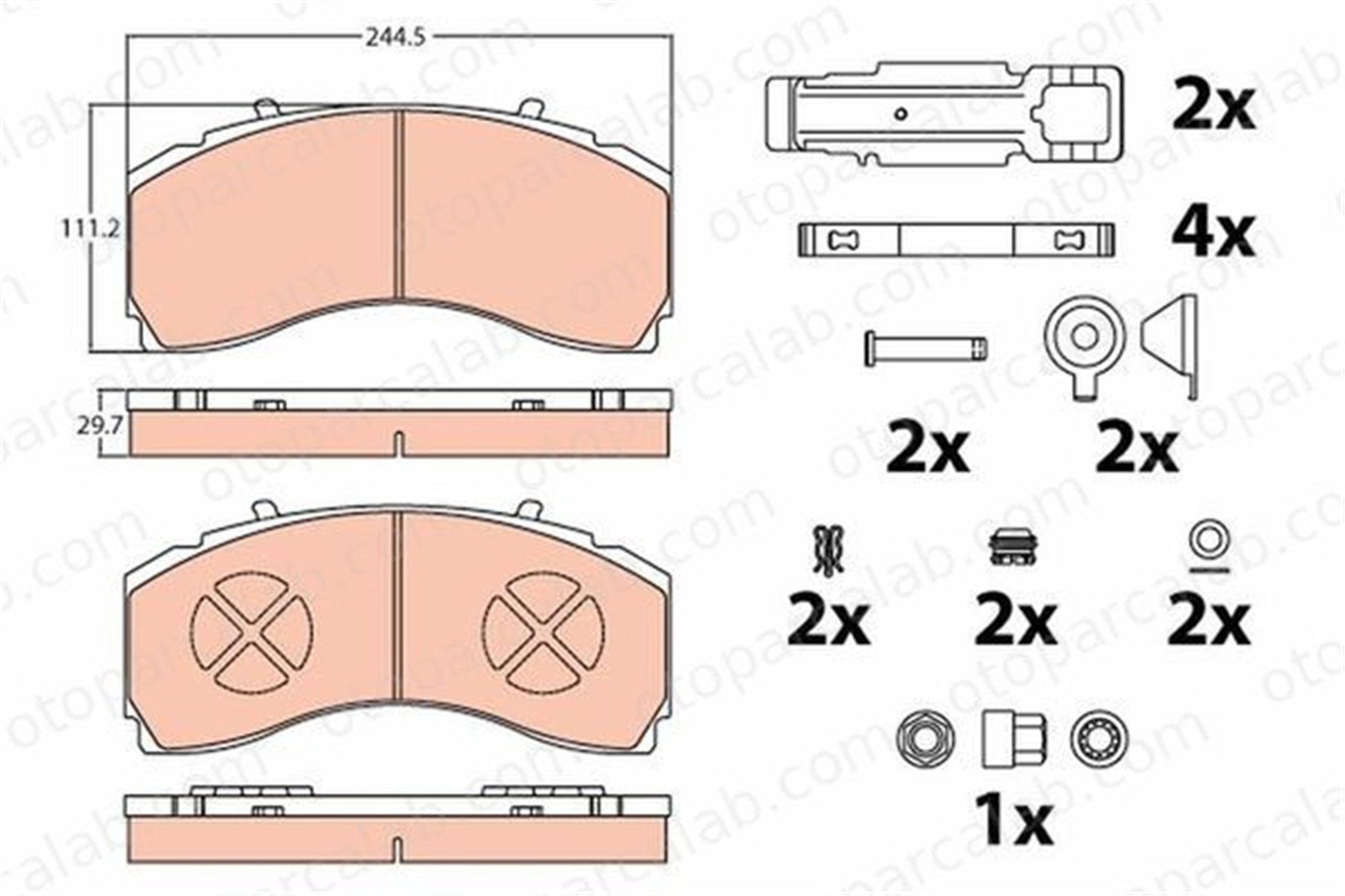 AXAM 03-06-01-4004 Fren Disk Balata Ön MERCEDES-BENZ AROCS ACTROS MP4 / MP5 A0064201420 A0064205220