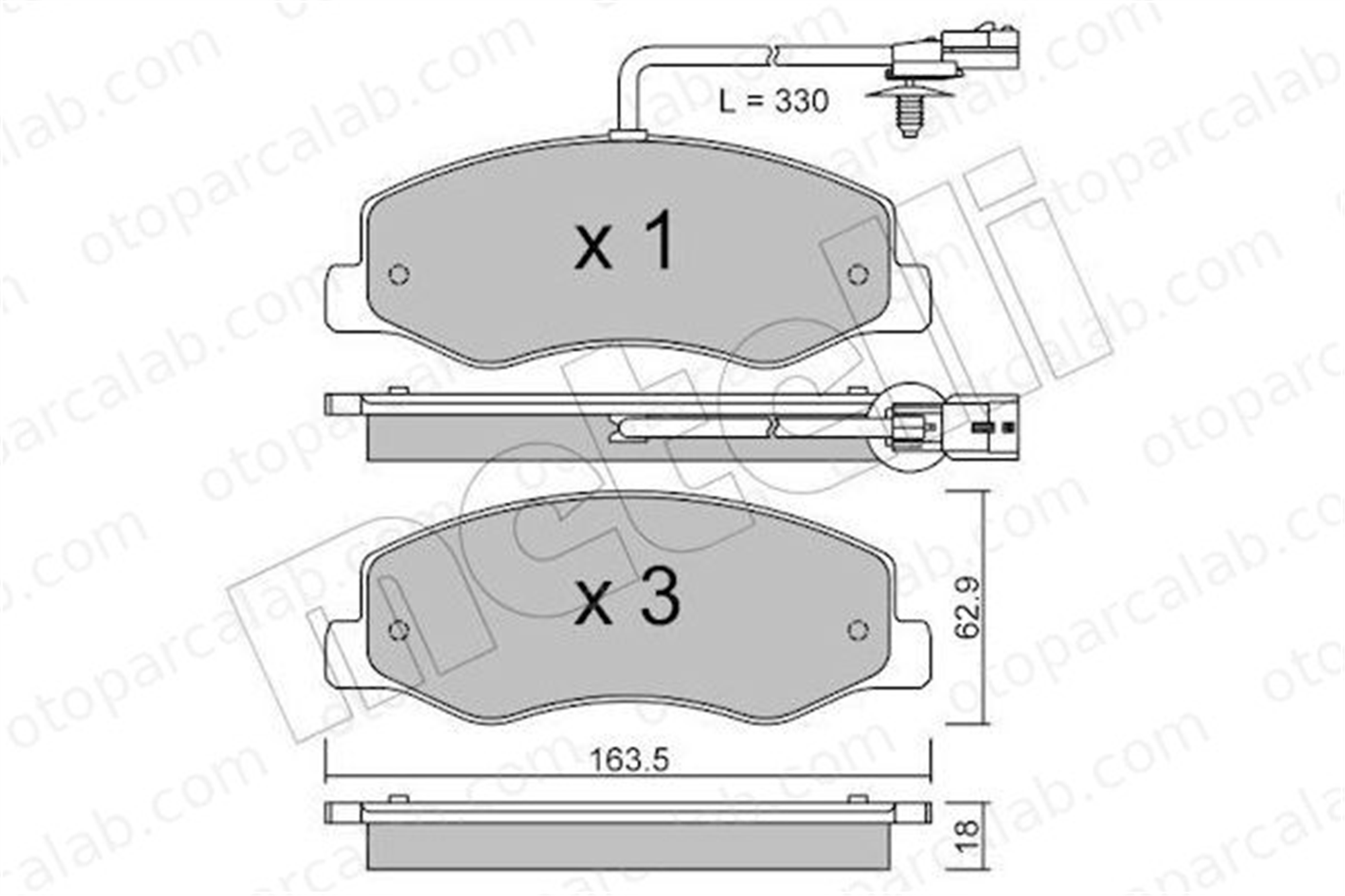 AXAM 11-08-01-4149 Fren Disk Balata Arka RENAULT MASTER III Panelvan/Van MASTER III Platform şasi 440600866R 440600941R