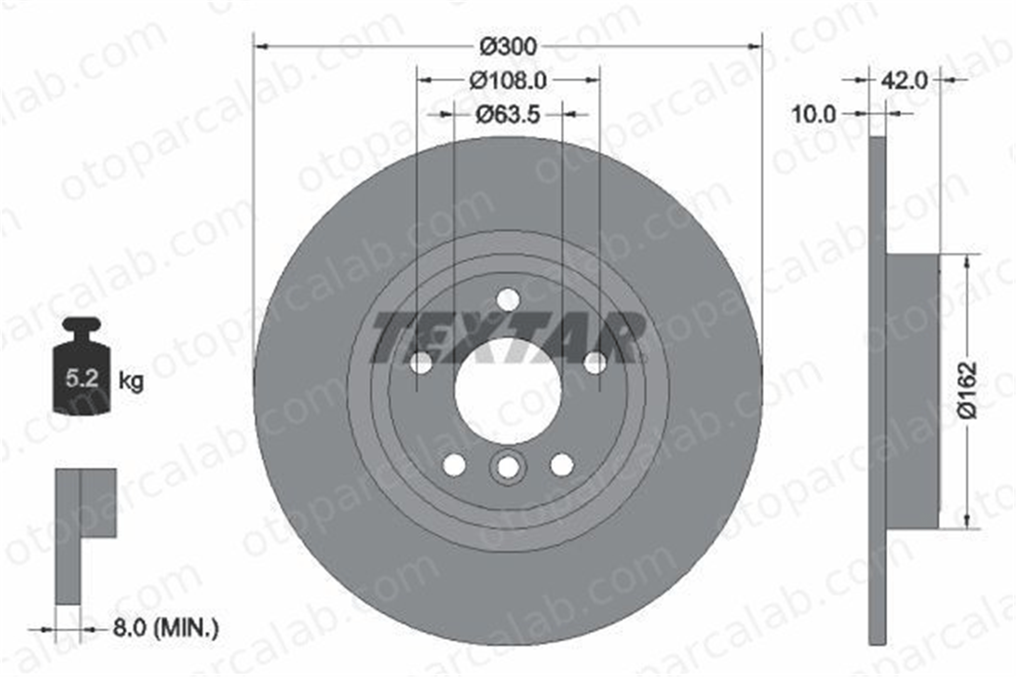 AYD 51458 Fren Disk Ayna Arka Sağ ve Sol JAGUAR XF SPORTBRAKE XF II T4N1742