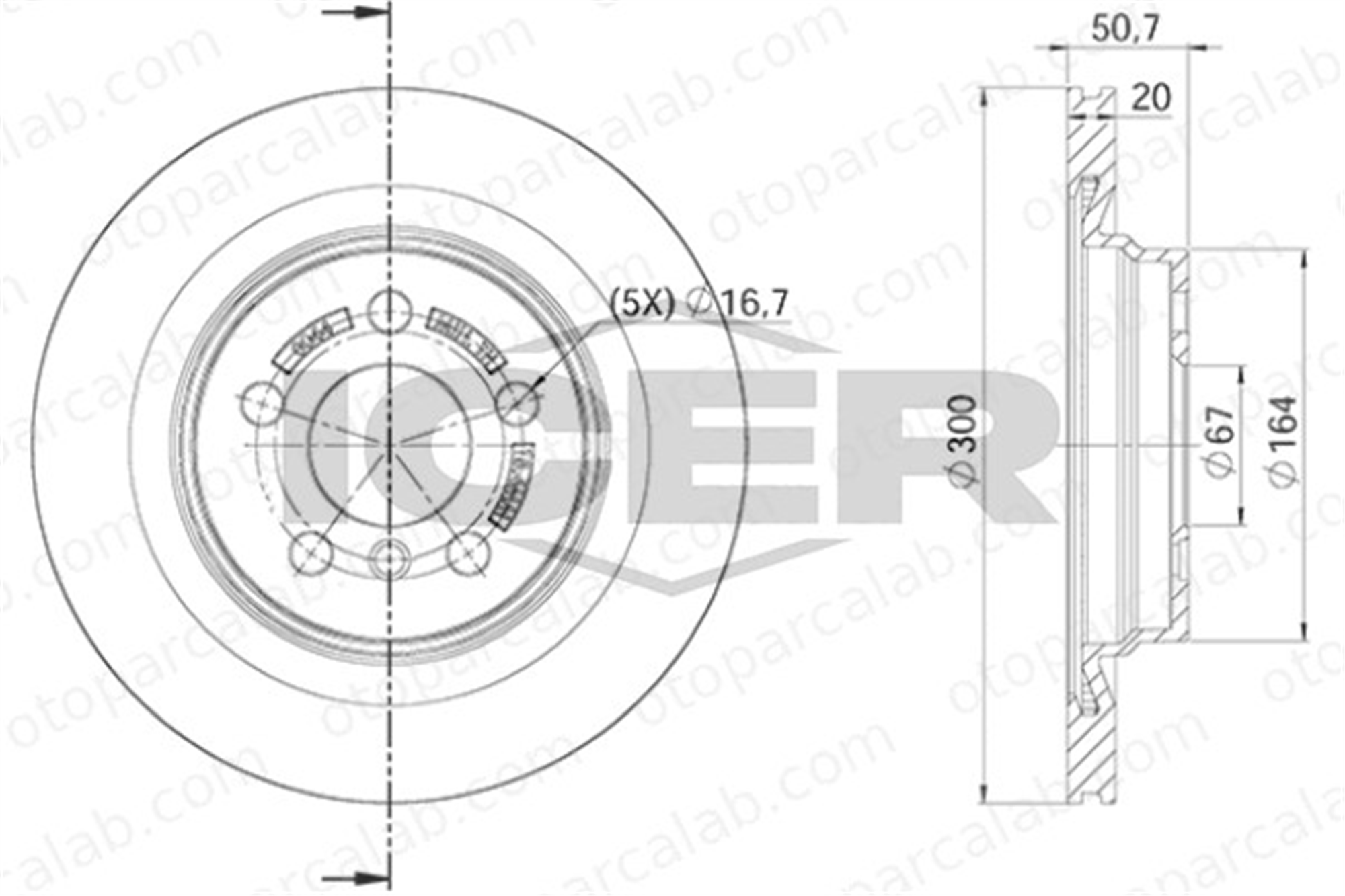 AYD 51480 Fren Disk Ayna Arka Sağ ve Sol BMW X2 1 34216799369