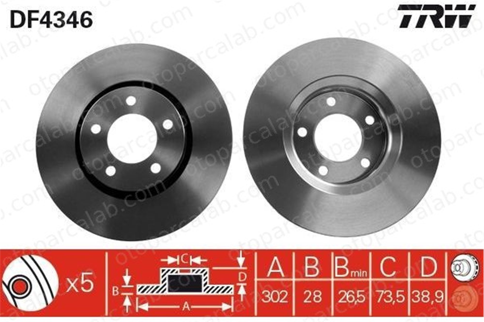 AYD 51562 Fren Disk Ayna Ön Sağ ve Sol CHRYSLER VOYAGER IV DODGE CARAVAN 4683918AB 04683918AB