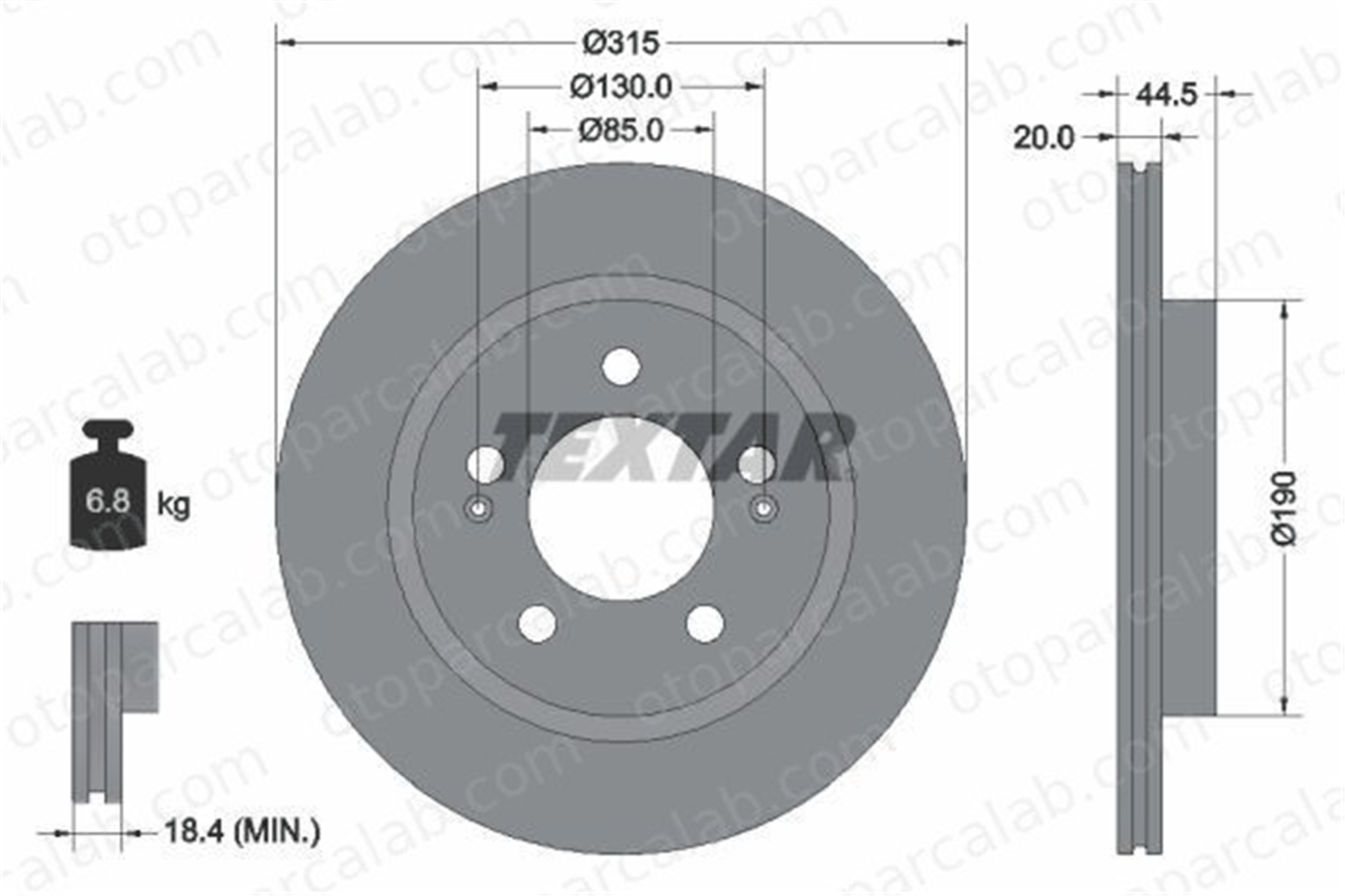 AYD 51635 Fren Disk Ayna Arka Sağ ve Sol SSANGYONG REXTON REXTON VAN 4840136100