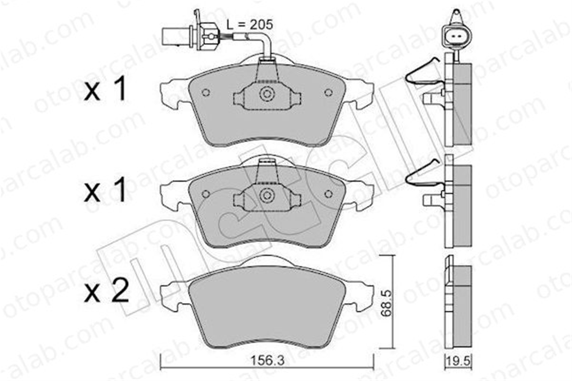 AYD 60012BA Fren Disk Balata Ön VW TRANSPORTER T4 Minibüs/Otobüs TRANSPORTER T4 Panelvan/Van 7D0698151F 7D0698151D