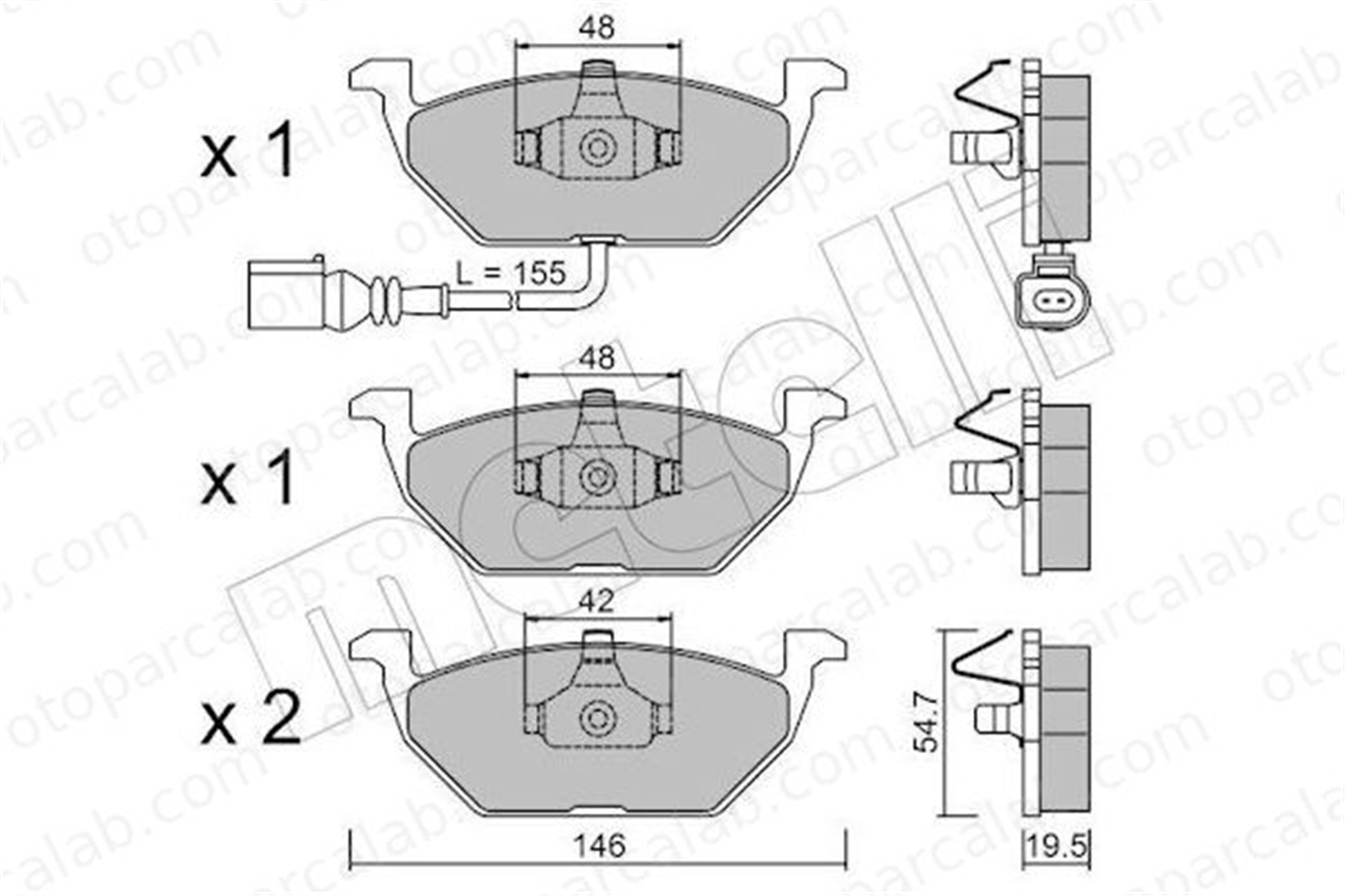 AYD 60023AA Fren Disk Balata Ön VW GOLF IV GOLF IV Variant 1J0698151G 1J0698151D