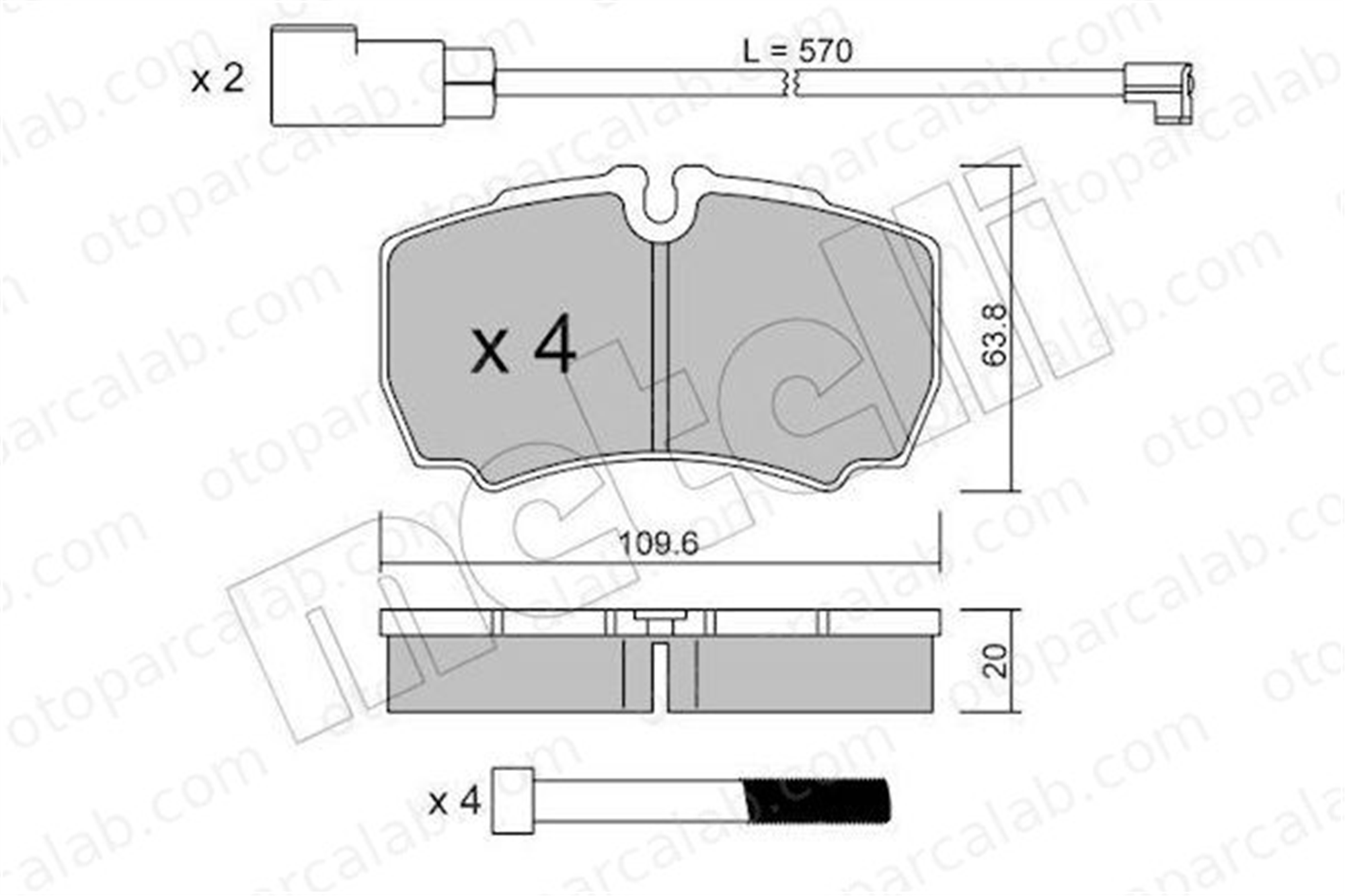AYD 60156BA Fren Disk Balata Arka FORD TRANSIT Minibüs/Otobüs TRANSIT Panelvan/Van 8C1V2M008AB 1501265