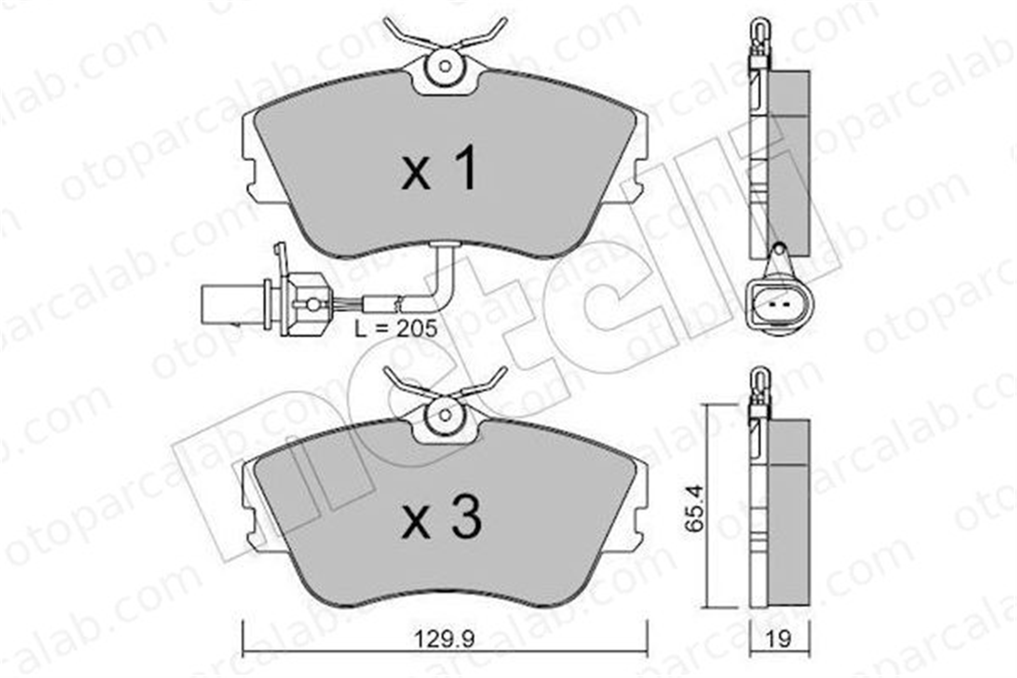 AYD 60164BC Fren Disk Balata Ön VW TRANSPORTER T4 Minibüs/Otobüs TRANSPORTER T4 Panelvan/Van 7D0698151G 7D0698151B