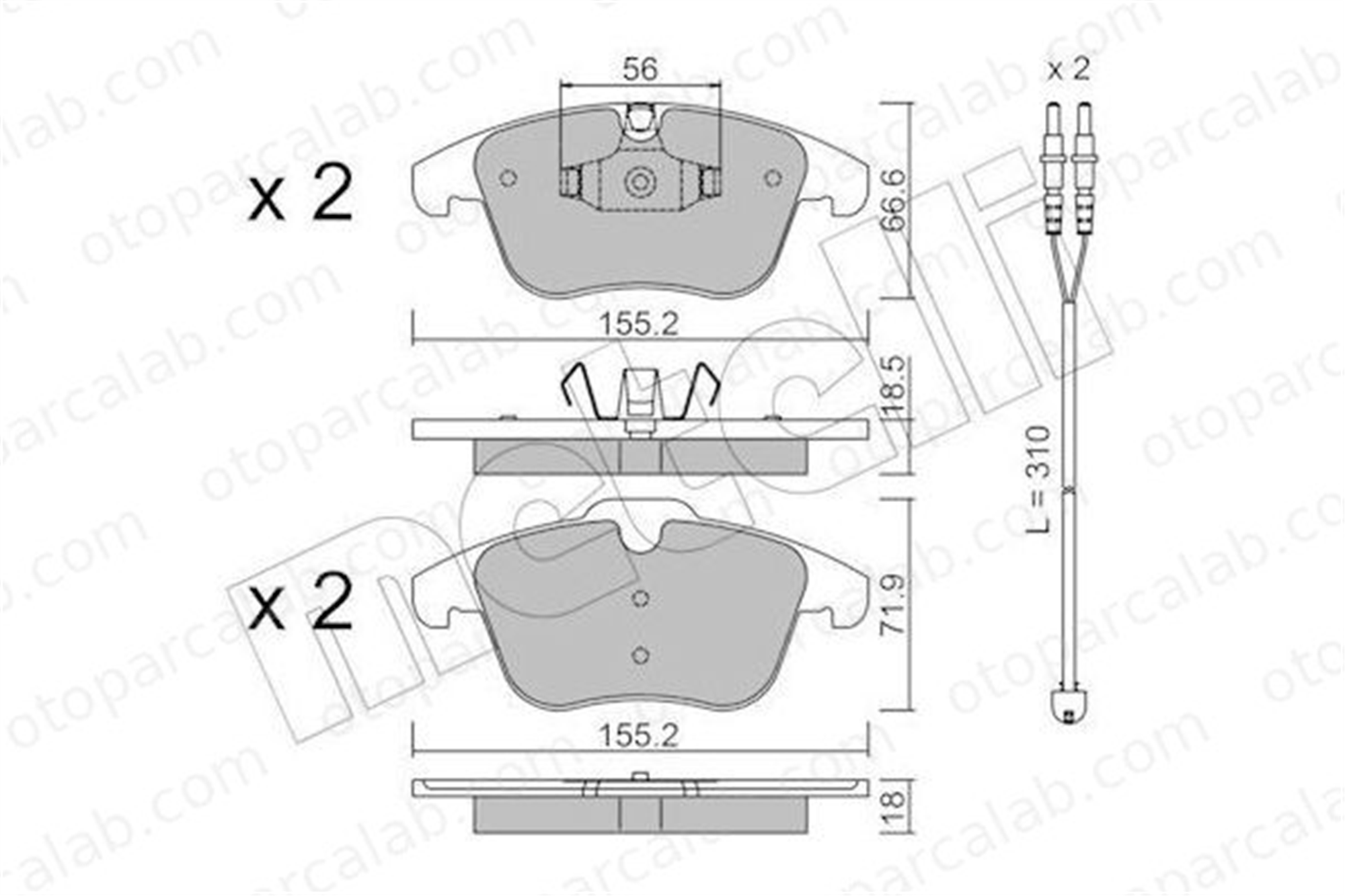 AYD 60237A Fren Disk Balata Ön CITROËN C5 III Break C5 III 1609253180 1610103880