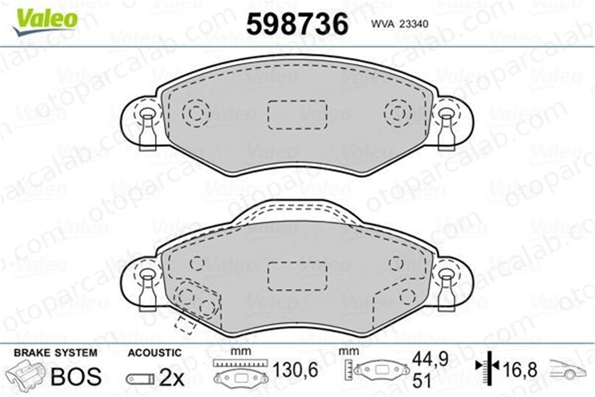 AYD 60244BA Fren Disk Balata Ön TOYOTA YARIS VERSO YARIS 44650D010 44650D040