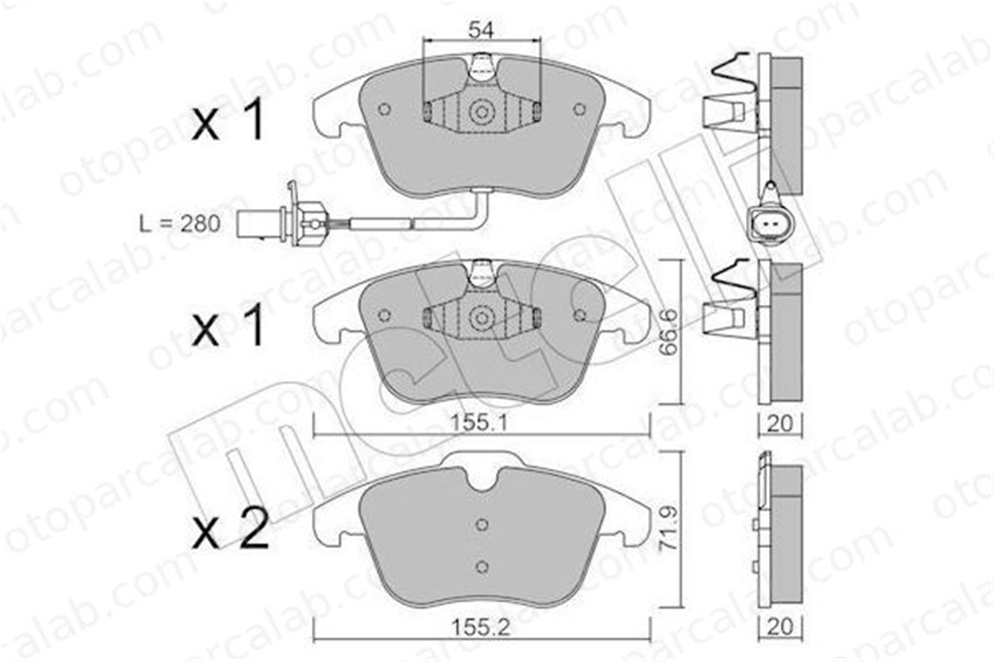 AYD 60280AA Fren Disk Balata Ön AUDI A4 B8 A4 B8 Avant 8K0698151F 8K0698151A
