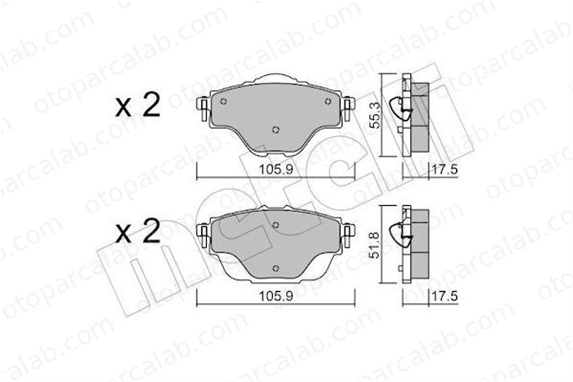 AYD 60358A Fren Disk Balata Arka PEUGEOT 3008 SUV 5008 II 1609000980 1619791280