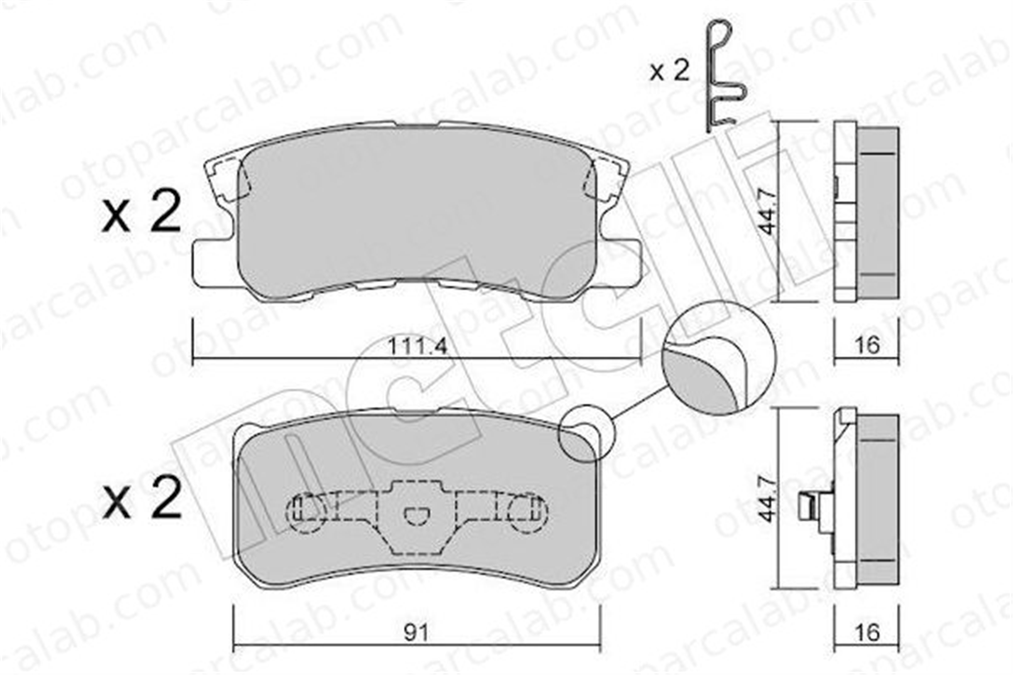 AYD 60443AA Fren Disk Balata Arka MITSUBISHI ASX JEEP COMPASS K68028671AA 68020256AA