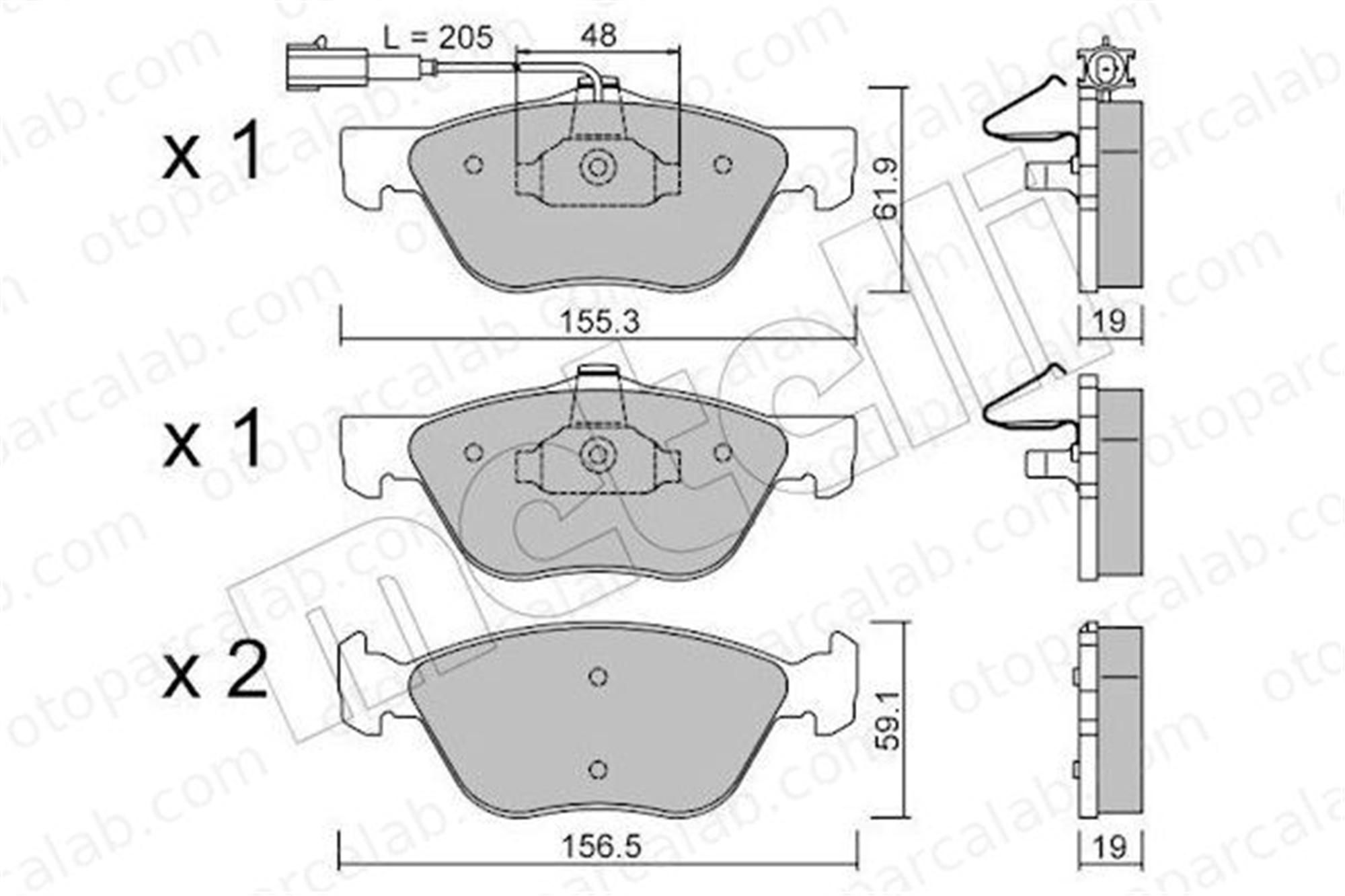 AYD 60514A Fren Disk Balata Ön ALFA ROMEO 156 Sportwagon 156 77362674 77362229