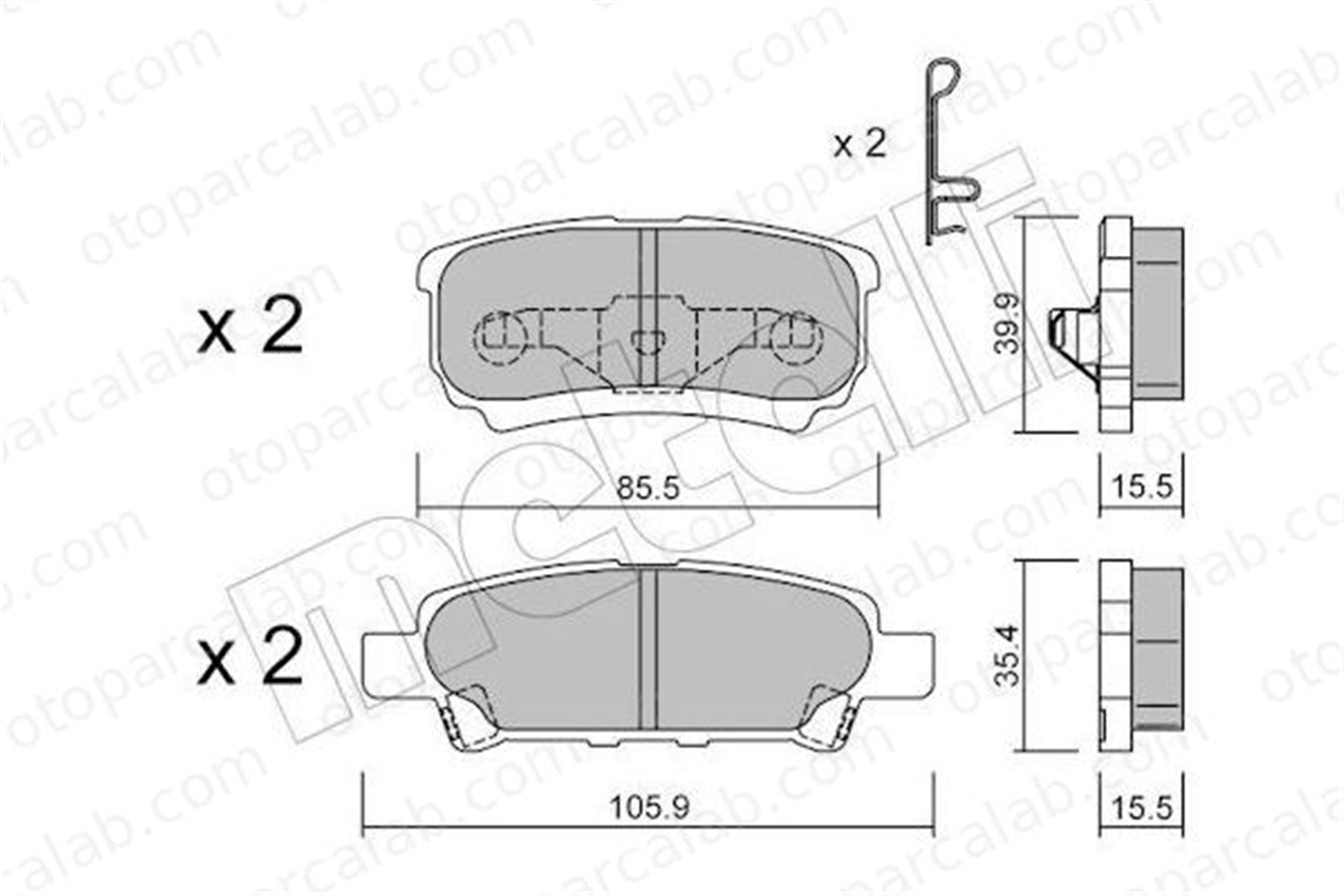 AYD 60593A Fren Disk Balata Arka MITSUBISHI LANCER VIII Sportback LANCER VIII K05191271AA K5191271AB