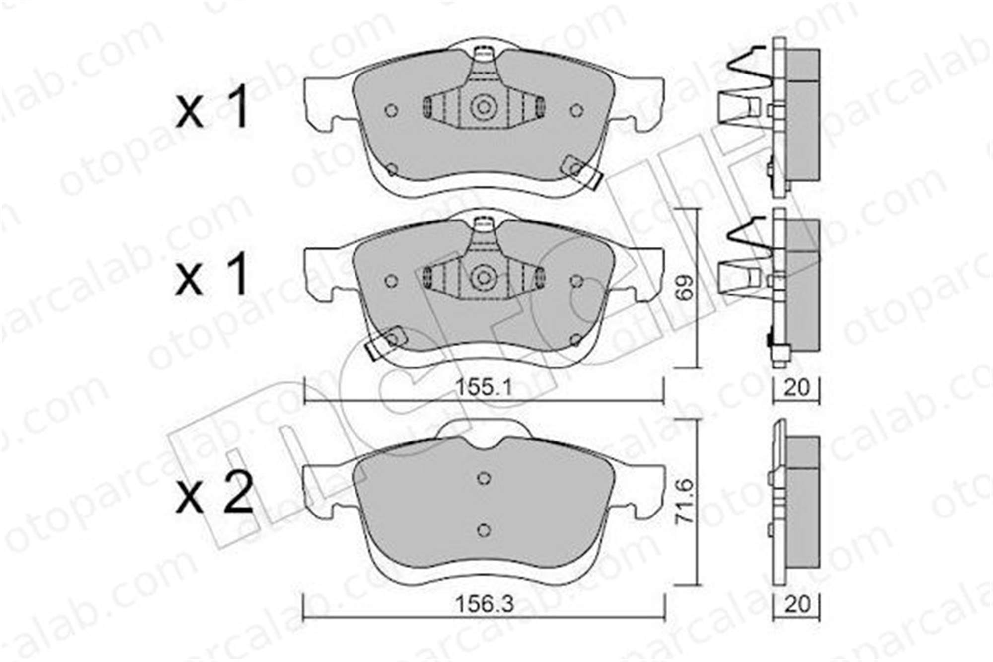 AYD 60607A Fren Disk Balata Ön FIAT 500L 77366915 68211488AA