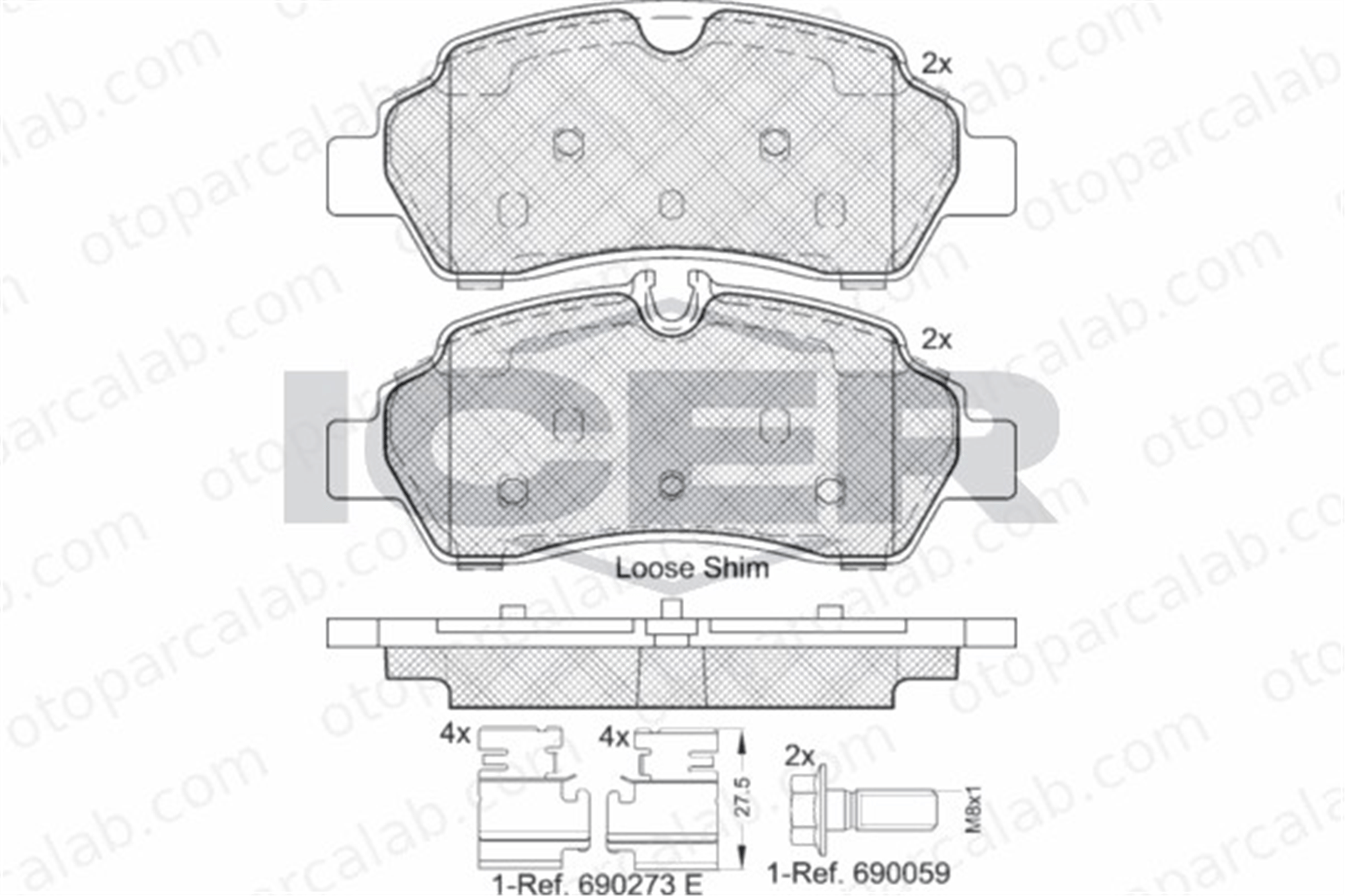 AYD 60872B Fren Disk Balata Arka FORD TRANSIT V363 Panelvan/Van TRANSIT V363 Platform şasi BRF1463 BR17751X