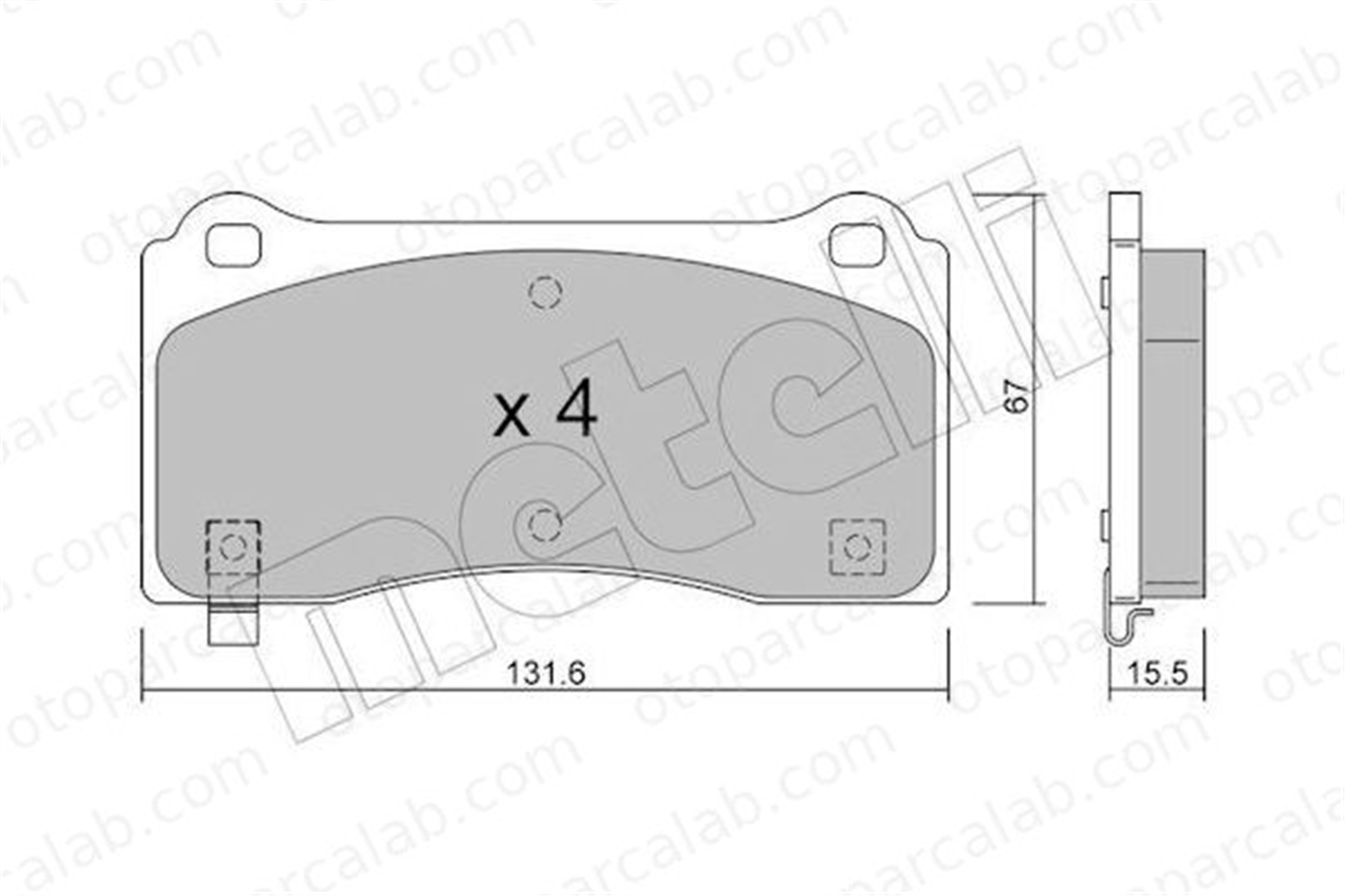 AYD 60896A Fren Disk Balata Ön TESLA MODEL 3 MODEL Y 800824000A 800824000B
