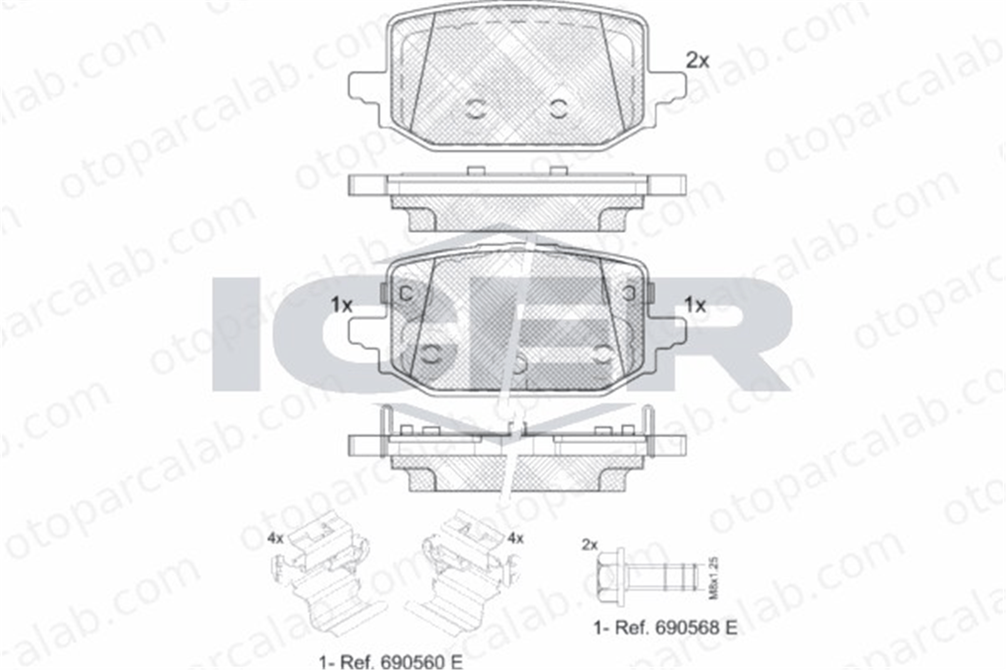 AYD 60898A Fren Disk Balata Arka FORD ESCORT I ESCORT II 440604785R 4406000Q4A