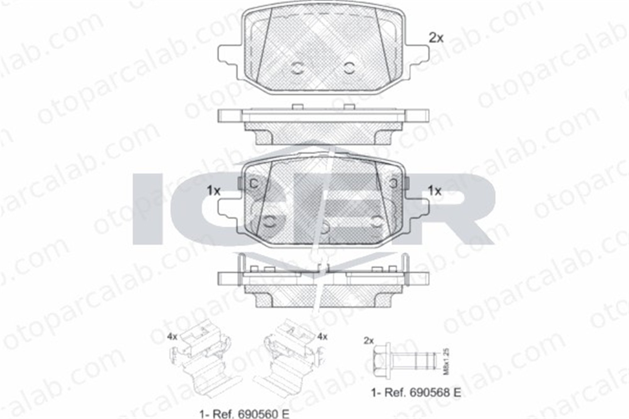 AYD 60898B Fren Disk Balata Arka FORD ESCORT I ESCORT II 440604785R 4406000Q4A