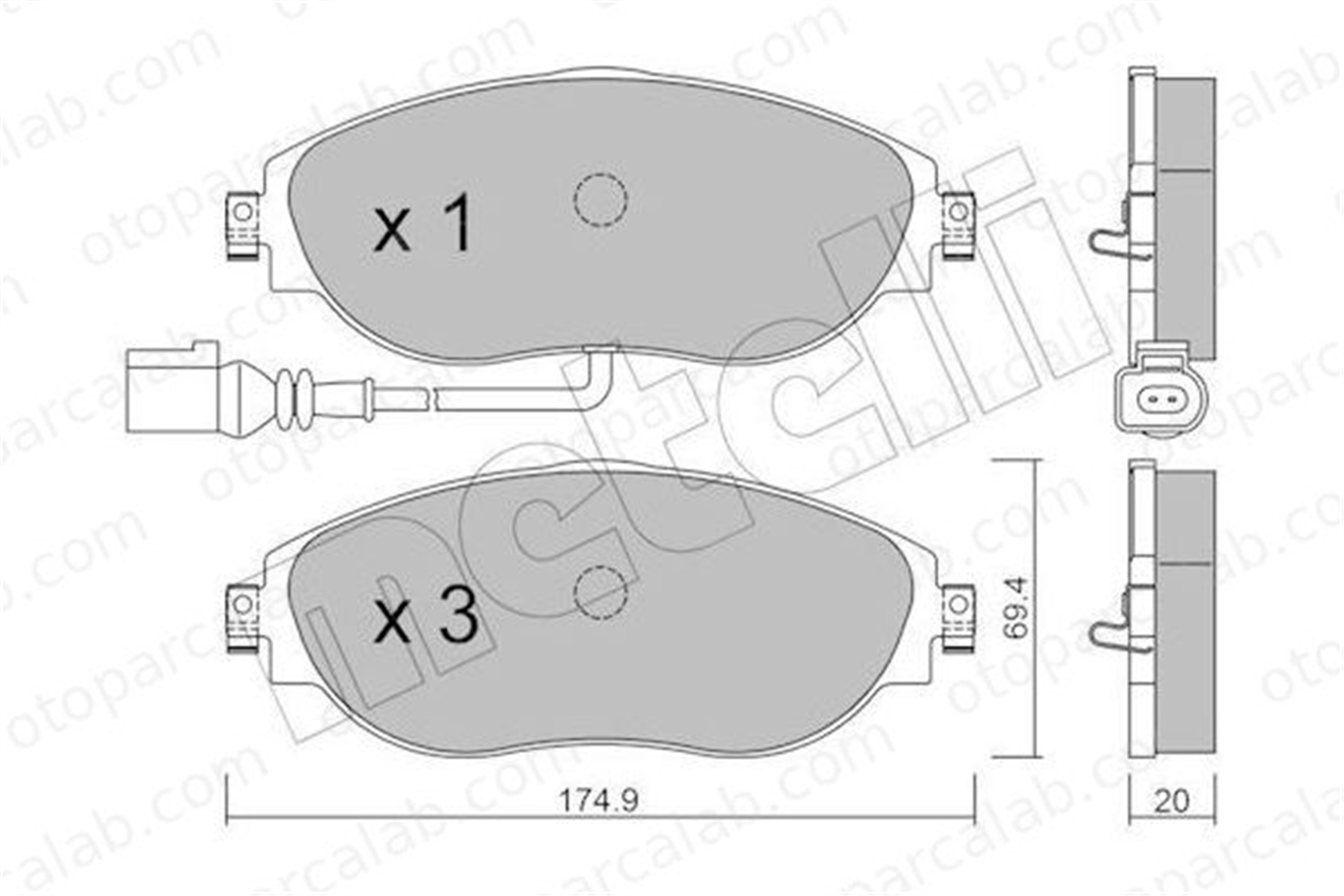 AYD 60968A Fren Disk Balata Ön SEAT ALHAMBRA VW SHARAN 3Q0698151 3Q0698151C