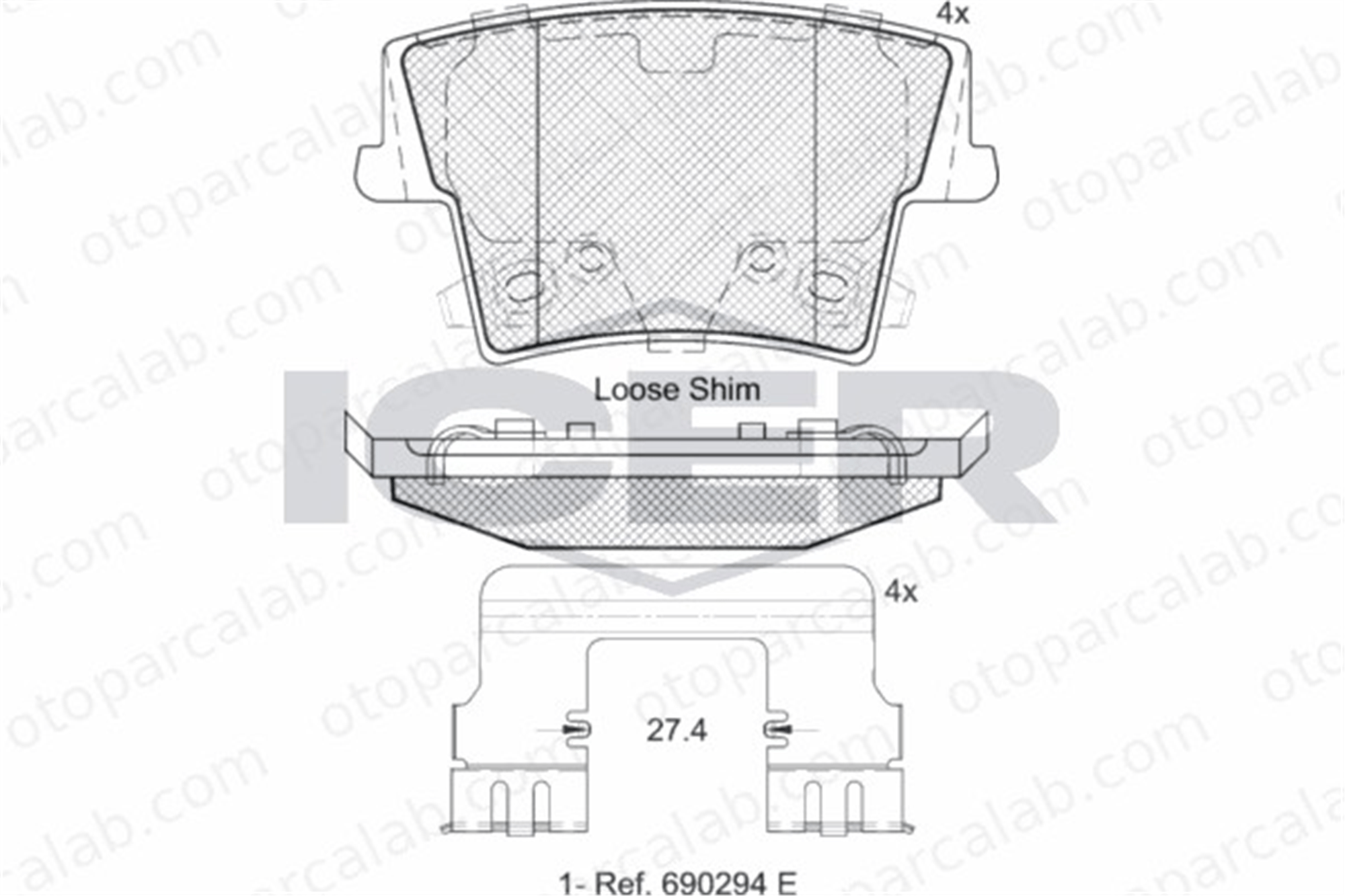 AYD 61008A Fren Disk Balata Arka CHRYSLER 300C 300C Touring 5142560AA 5139191AA