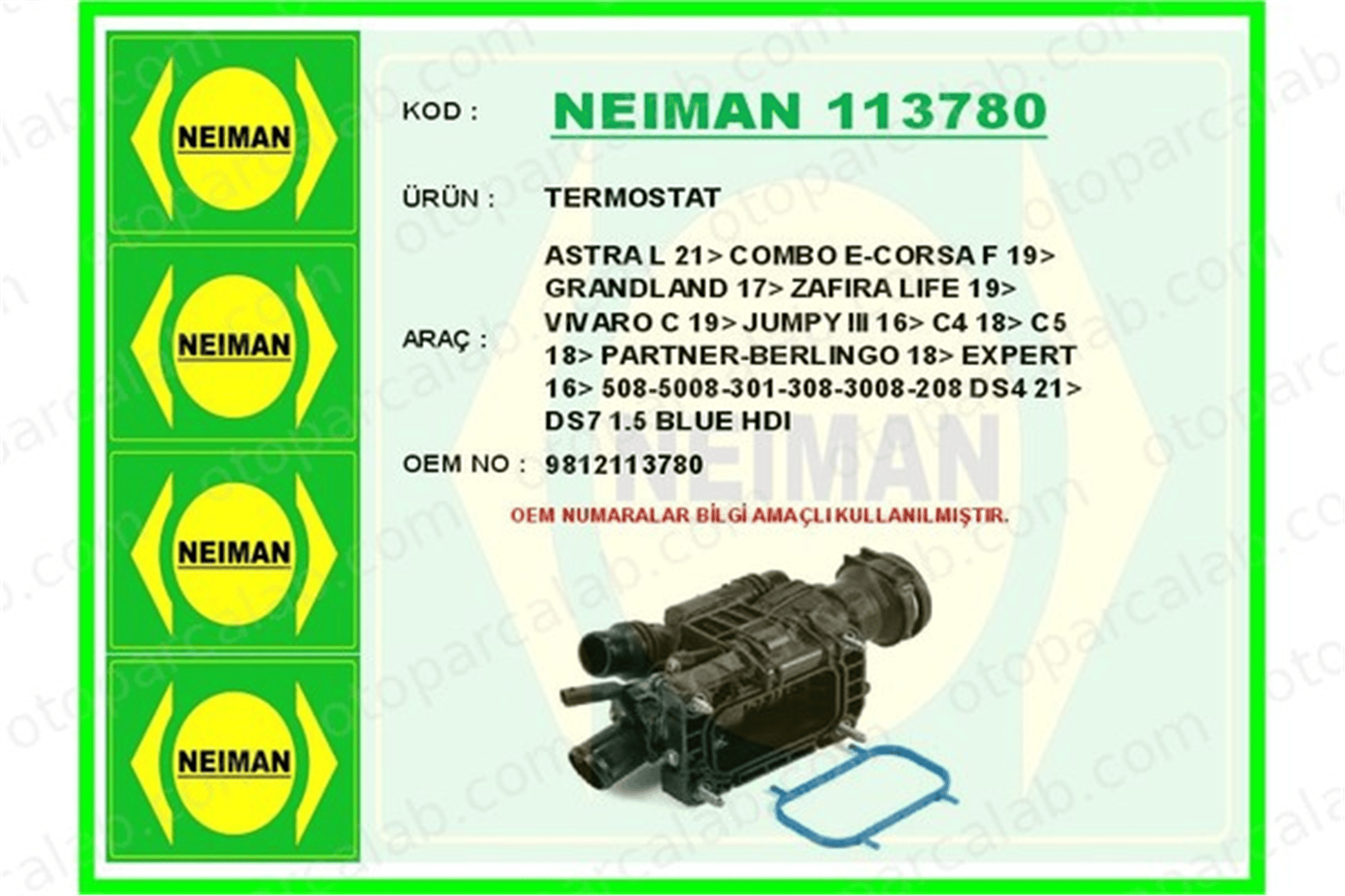 BESCHER 113780 Termostat CITROËN BERLINGO BERLINGO Kasa/büyük limuzin 9812113780 3553712