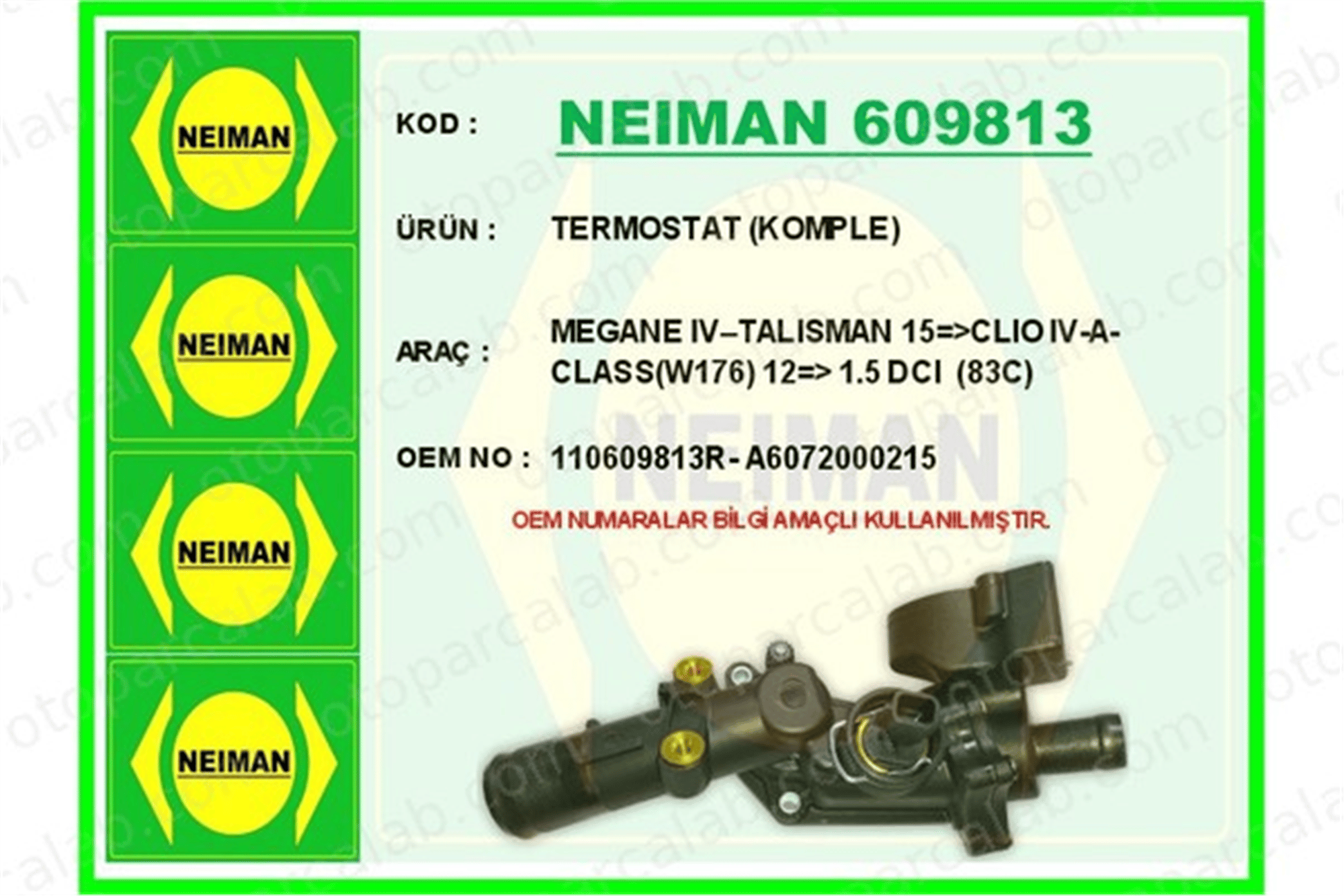 BESCHER 609813 Termostat 83 °C DACIA DUSTER NISSAN NV200 / EVALIA Minibüs/Otobüs A6072000415 110602770R
