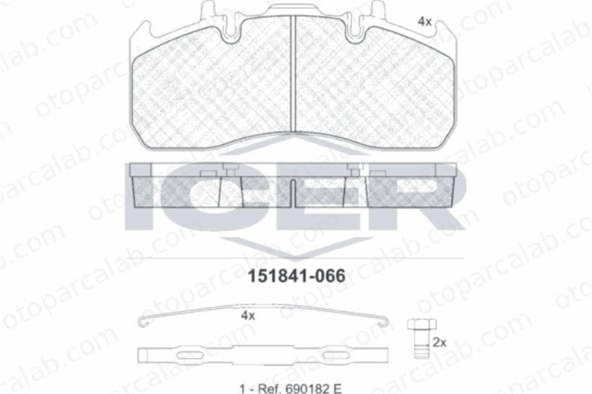 BESER 4047 Fren Disk Balata Ön veya Arka BEŞER 4047 RENAULT TRUCKS MIDLINER PREMIUM 2 5001864365 2920329173