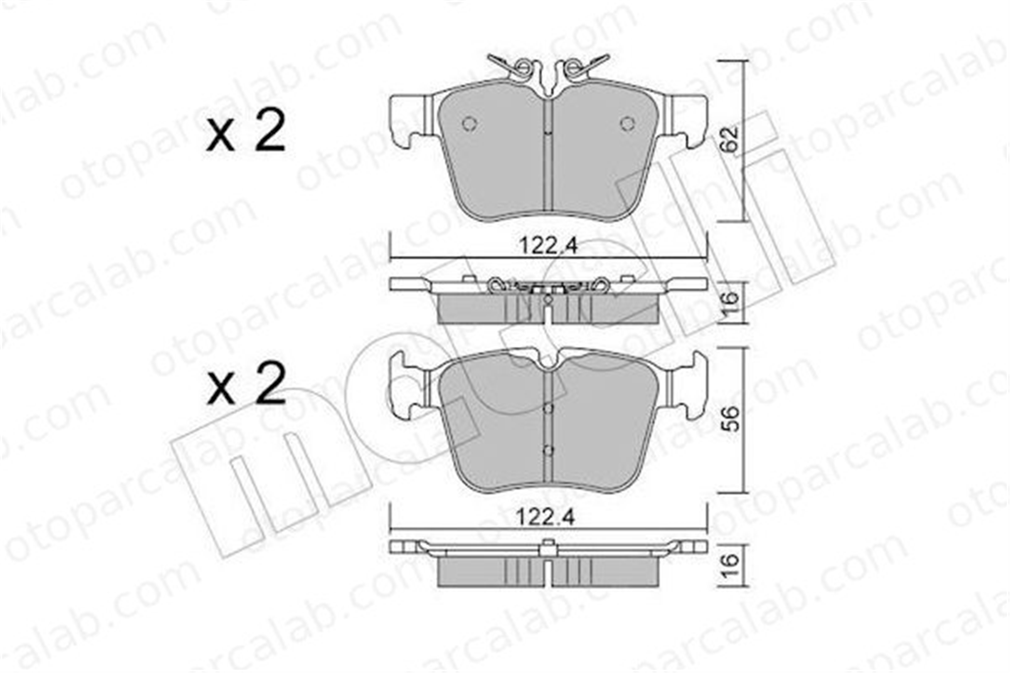 BESER 4349 Fren Disk Balata Arka BEŞER 4349 MERCEDES-BENZ C-SERISI C-SERISI T-Model A0004203602 4203602