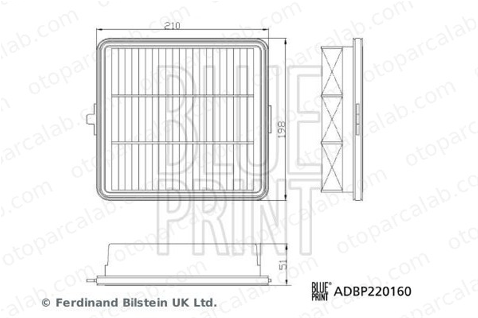 BLUE PRINT ADBP220160 Hava Filtresi HYUNDAI i30 i30 Station wagon 28113EB000 28113BE000